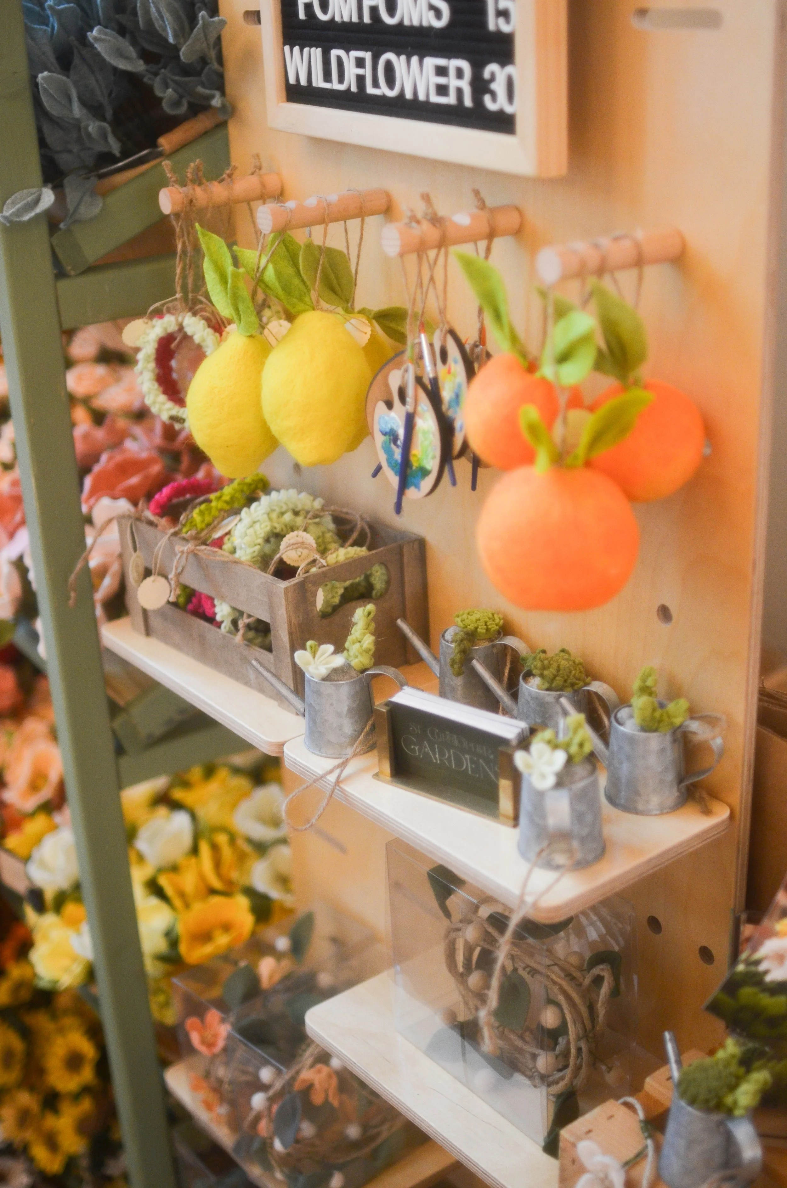A small display of ornaments