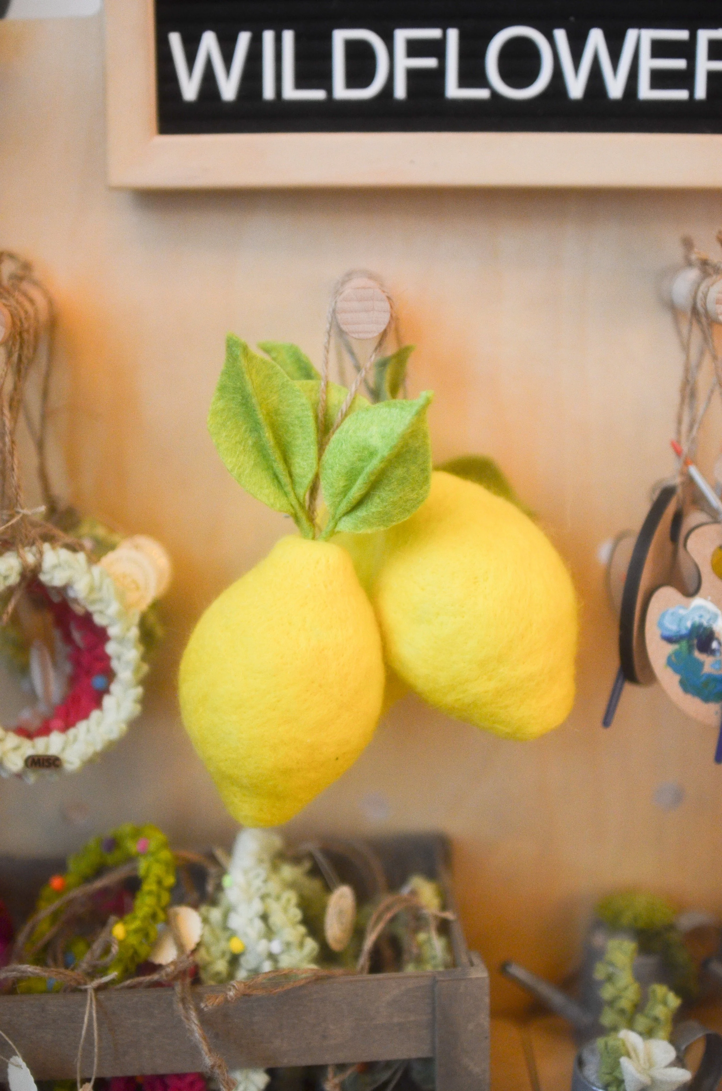 Needle felted lemons