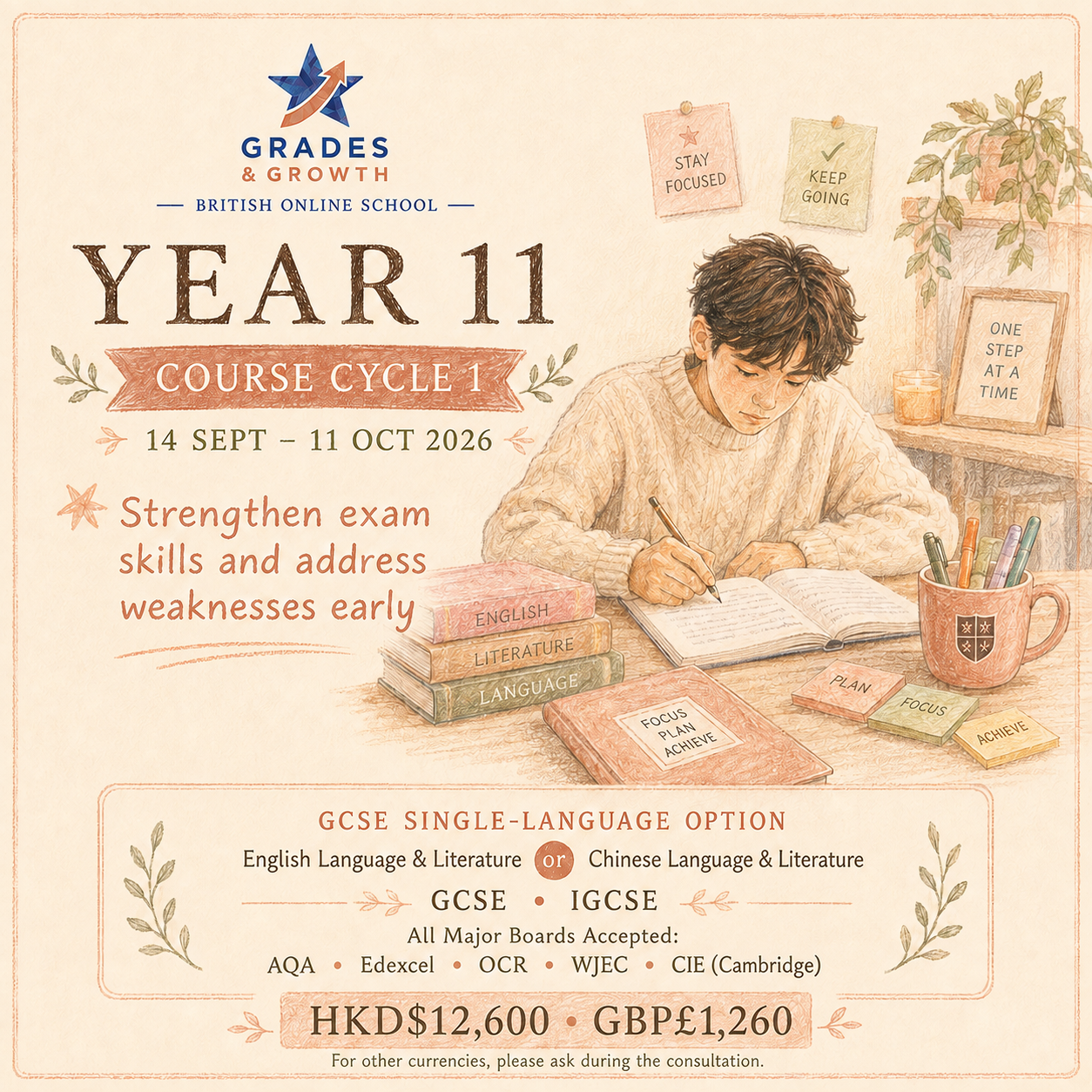 Year 11 Bilingual English & Chinese Course | Course Cycle 1 (14 Sept–11 Oct 2026)