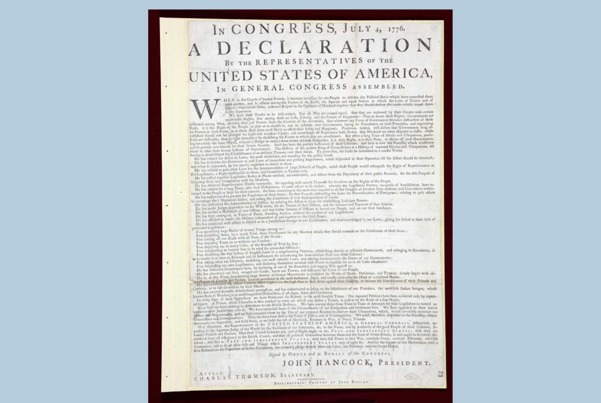 America 250: Declaration of Independence on display