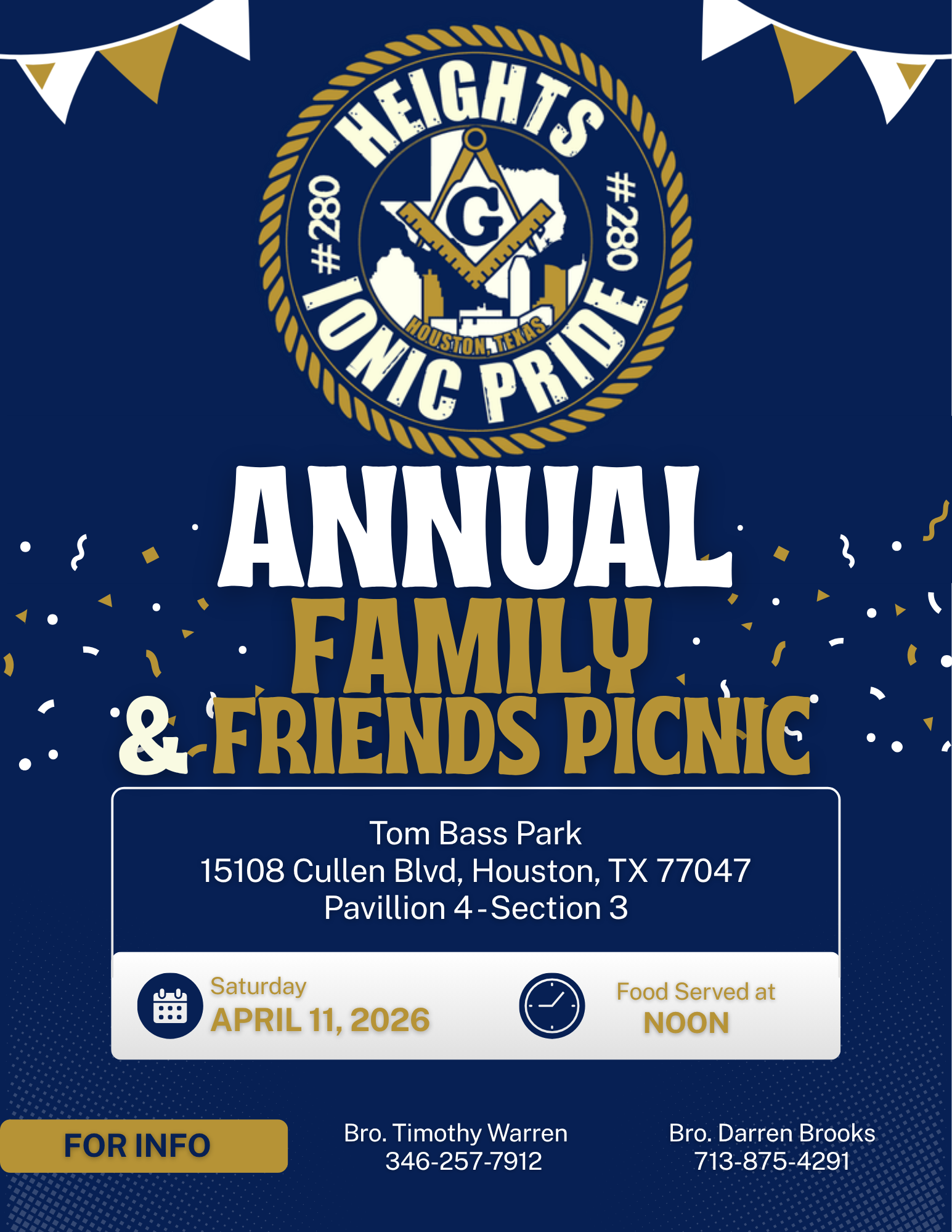 Heights Ionic Pride #280 – 2026 Annual Family &amp; Friends Picnic
