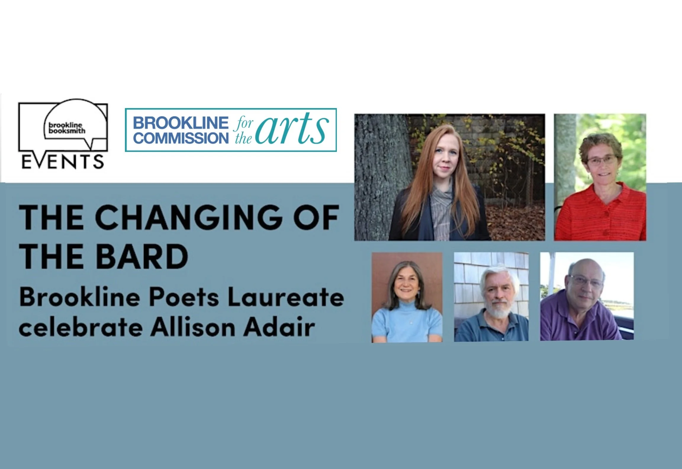 The Changing of the Bard: Brookline Poets Laureate celebrate Allison Adair