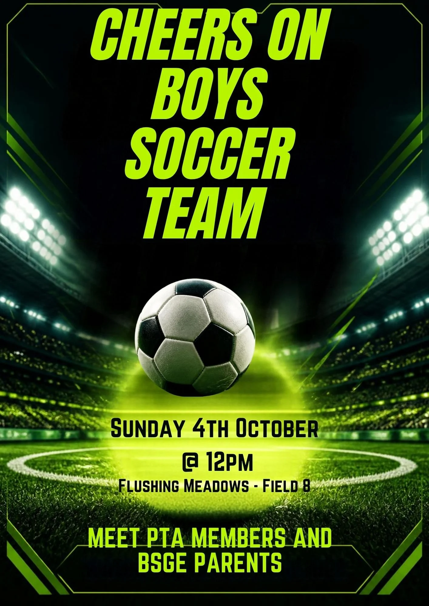 Meet PTA members and Cheer on the boy soccer team