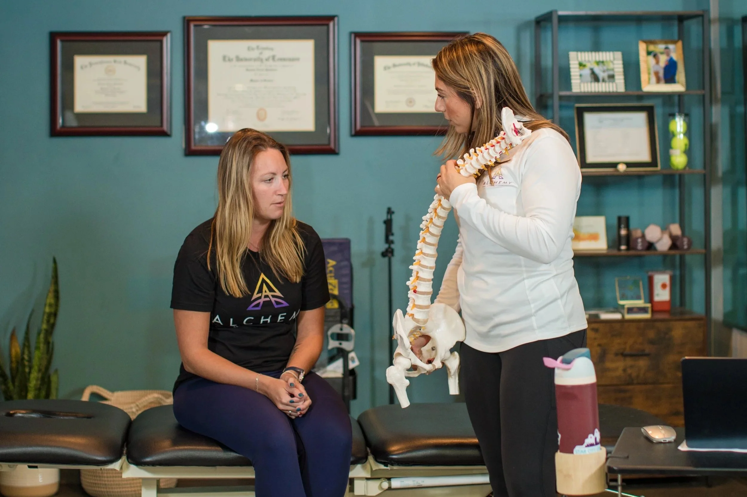 Physical therapist working with a patient