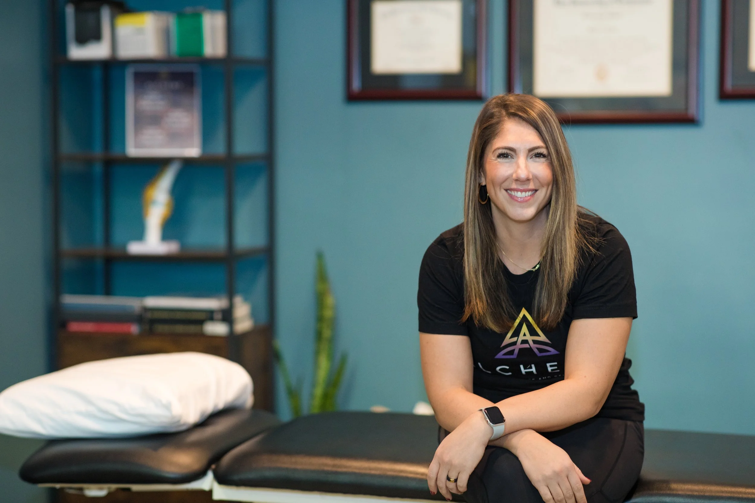 Physical therapist smiling