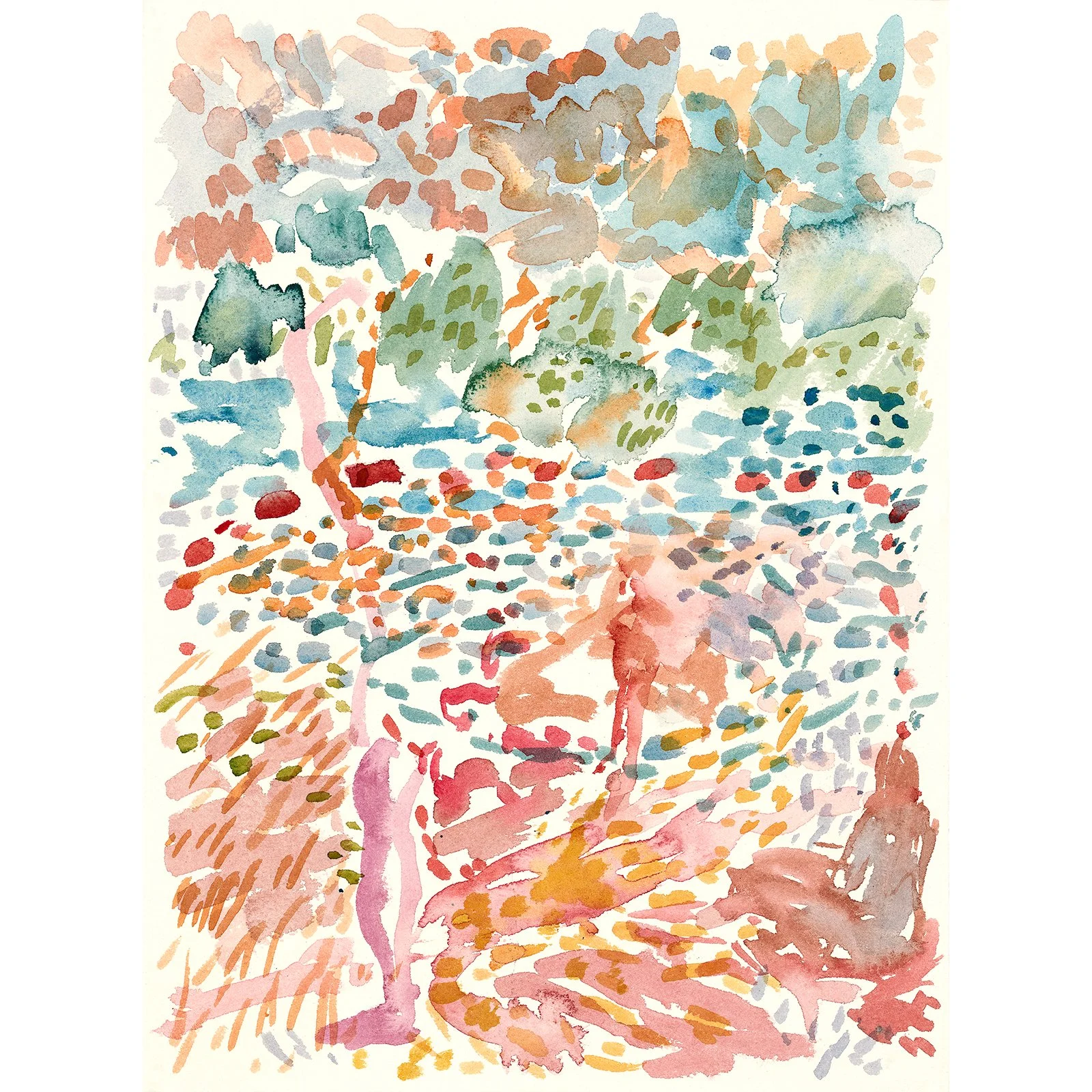 Vibrant Abstract Watercolor Connecticut Landscape by Patrick Fraser