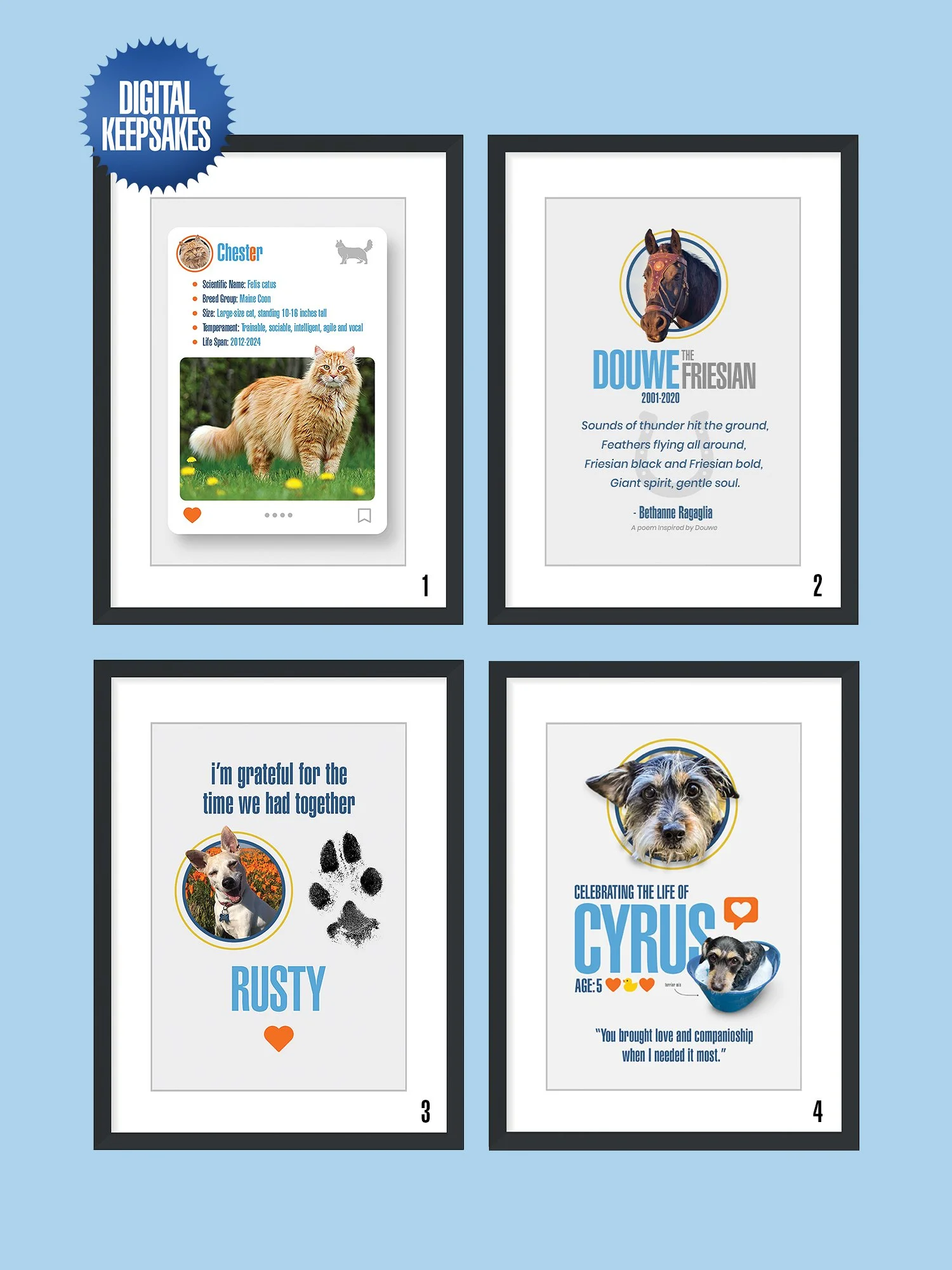 Custom Pet Digital Keepsakes