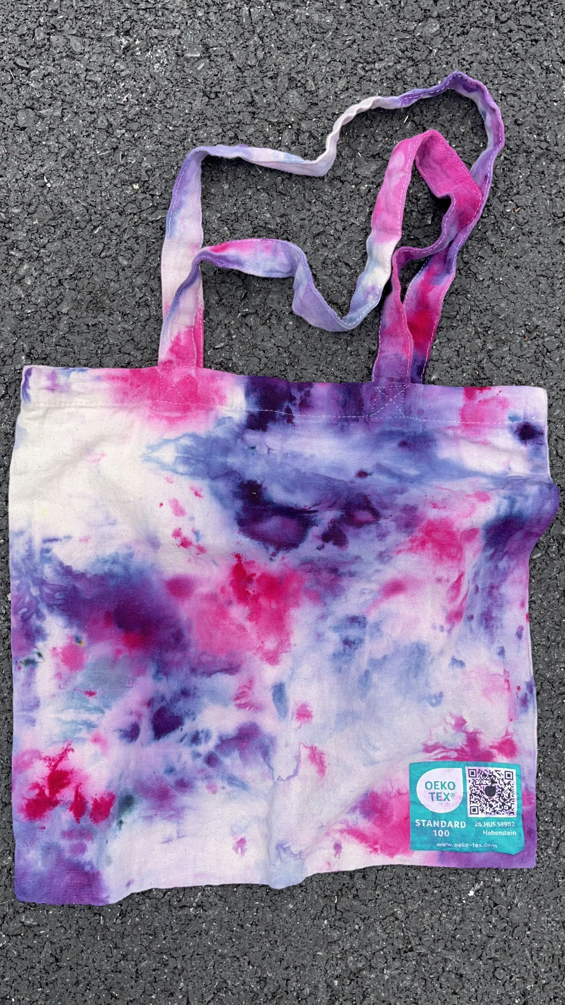 ice dyed tote bag