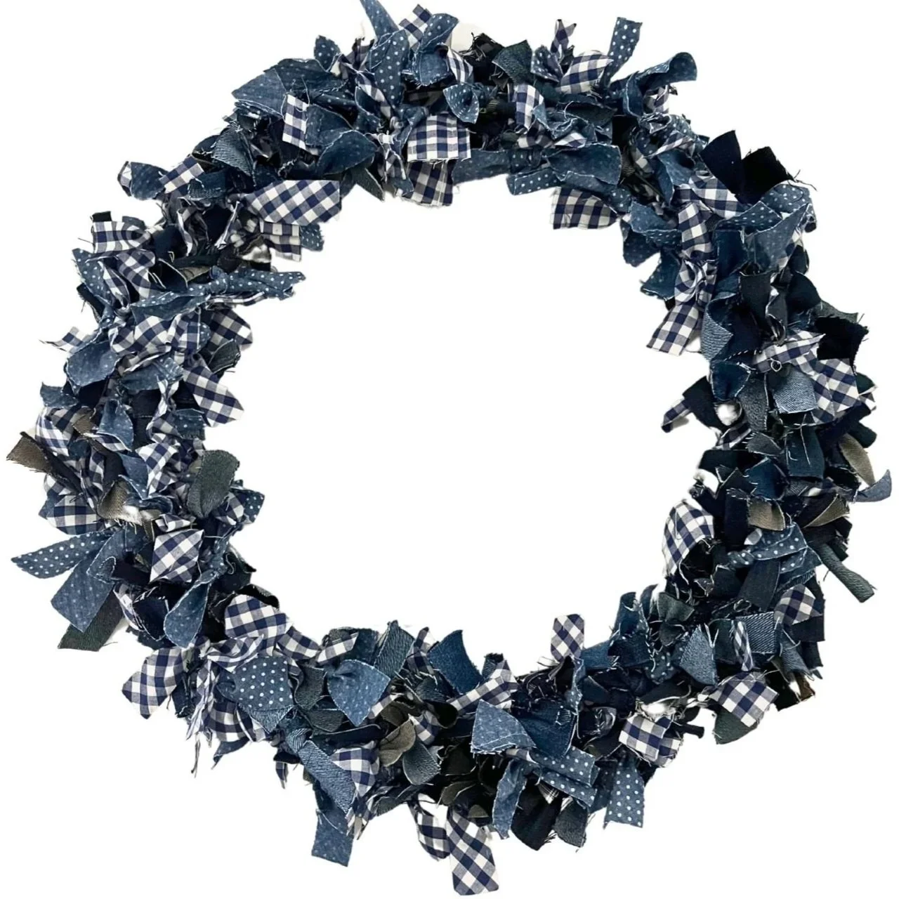 denim upcycled wreath