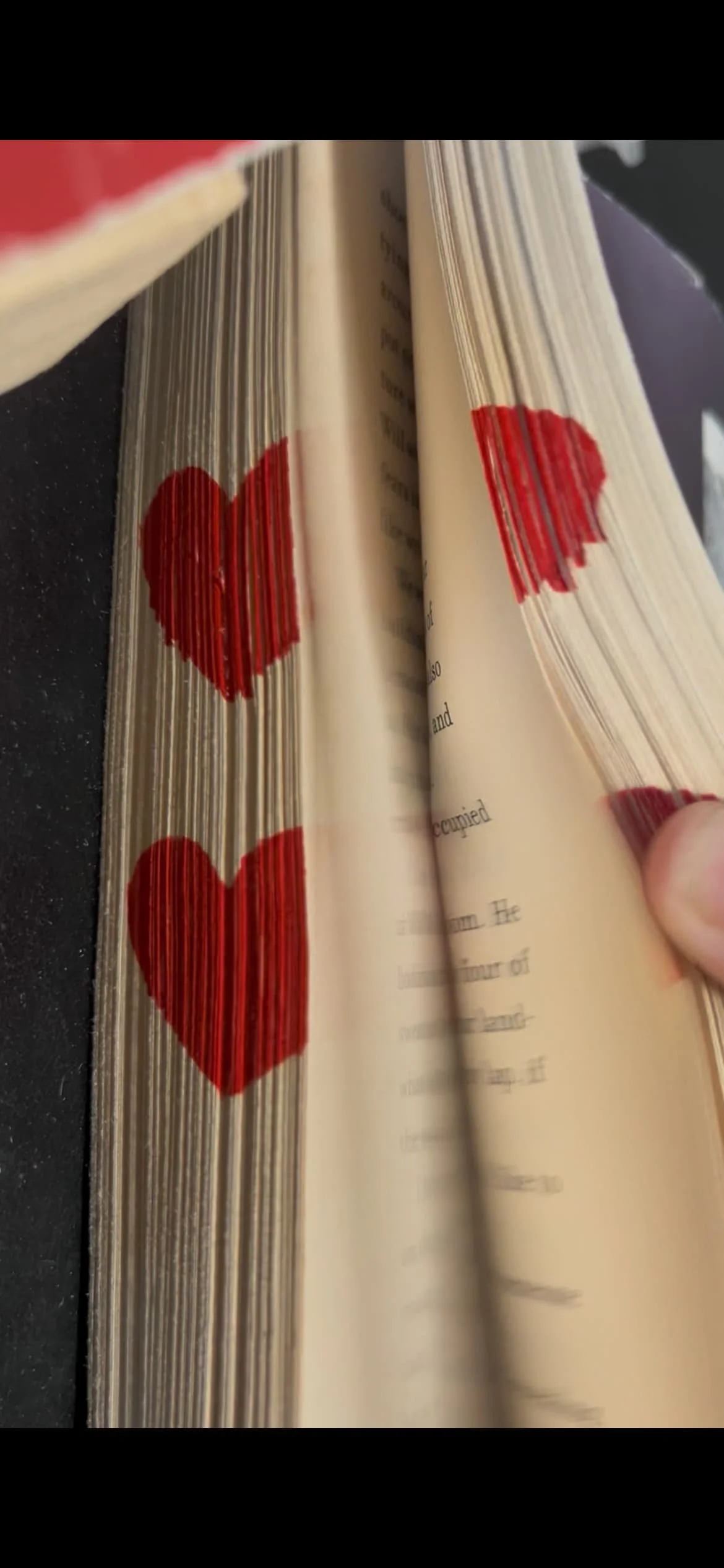 stenciled book pages opening