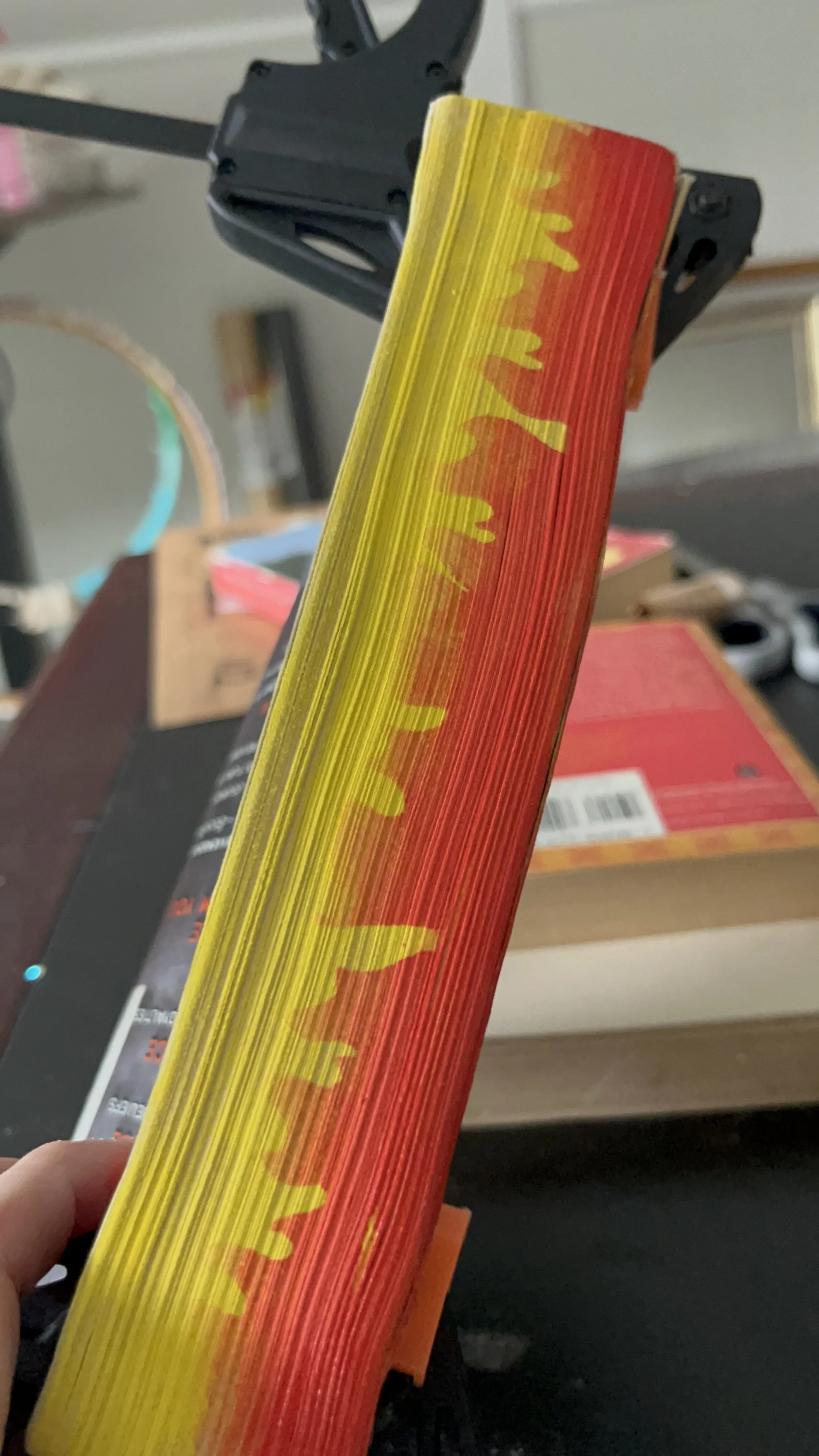 flame stenciled book edges