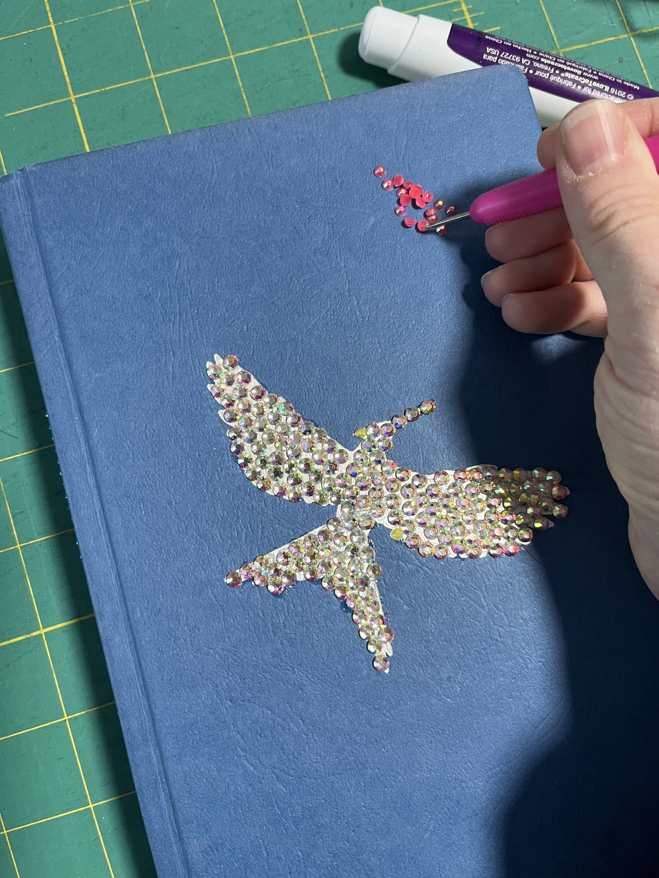 bedazzled book cover with gemstones