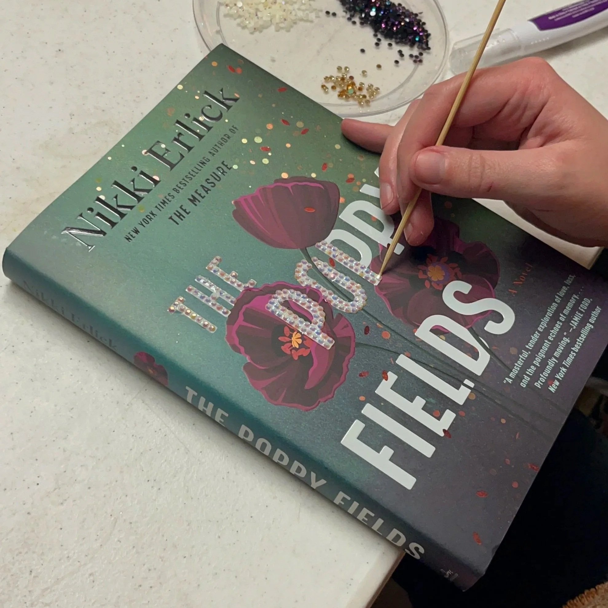 bedazzle book in progress with stylus