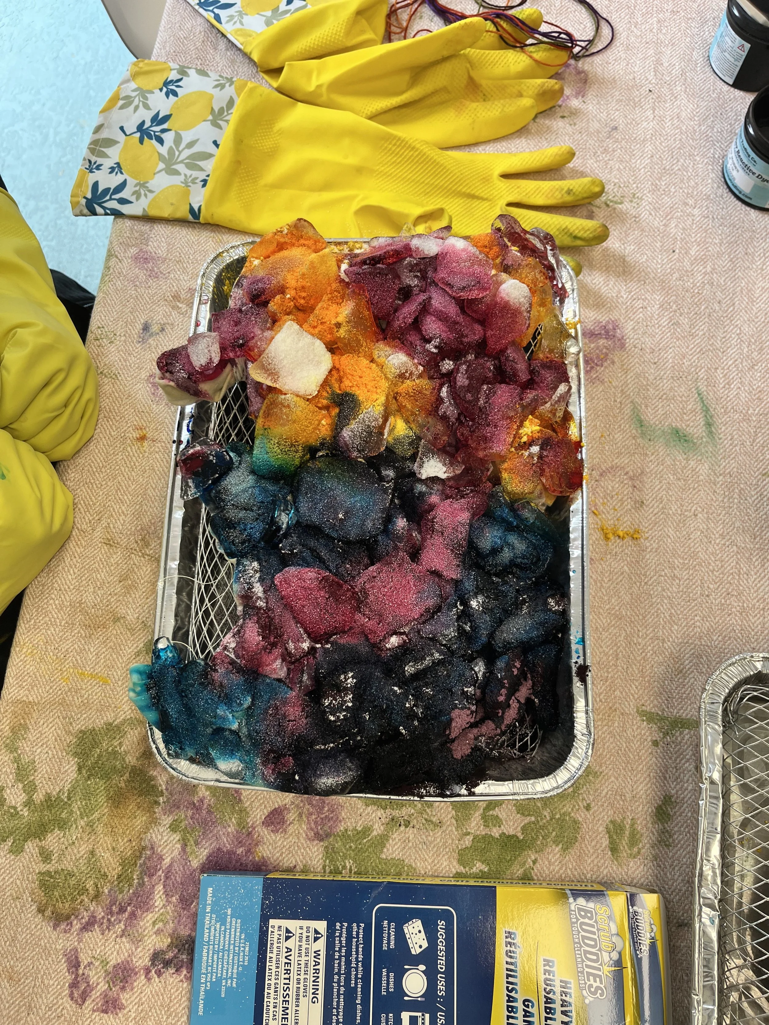 ice dye set up in class