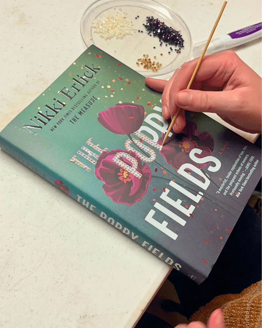 bedazzling a book the poppy fields