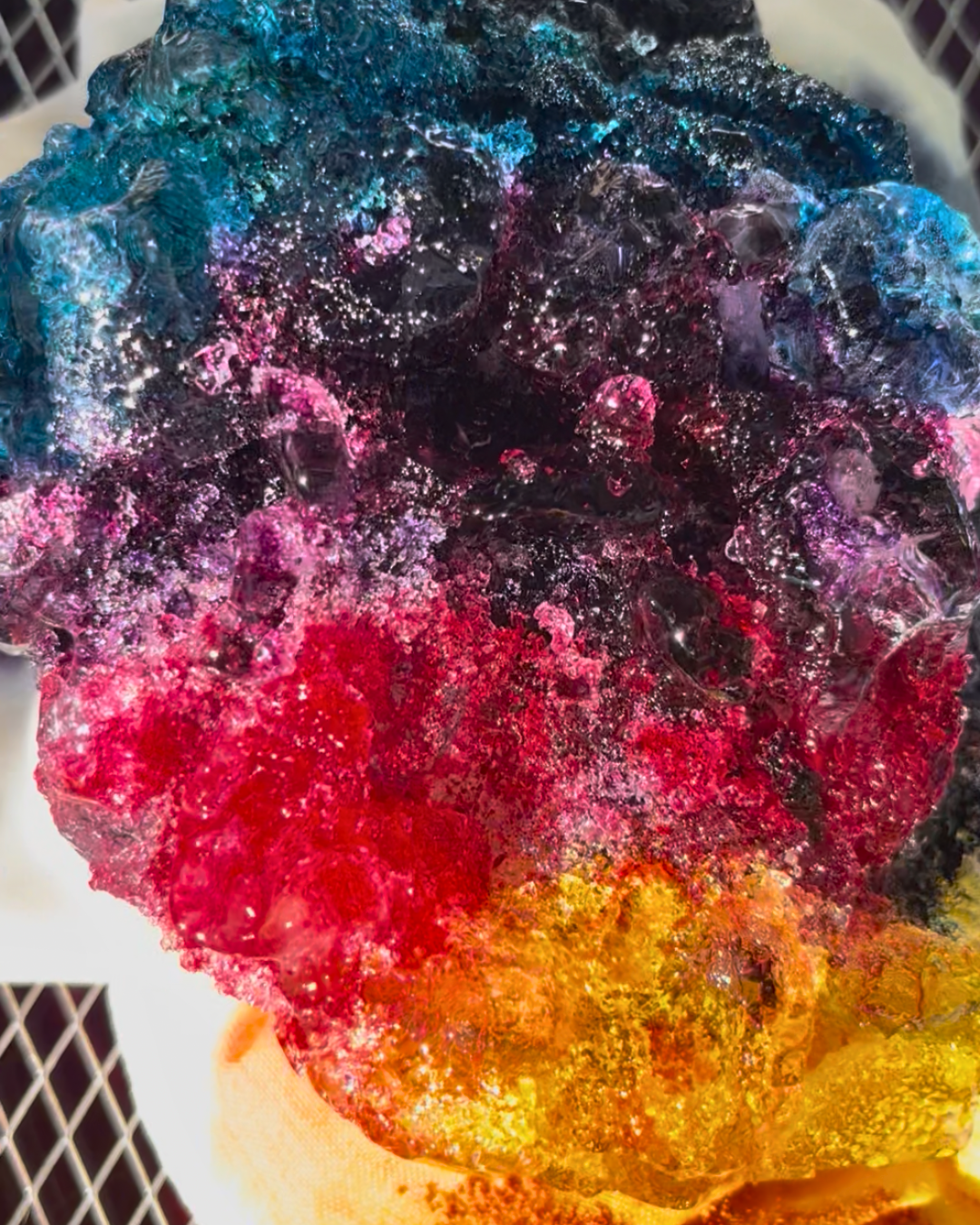 ice dye block red blue purple