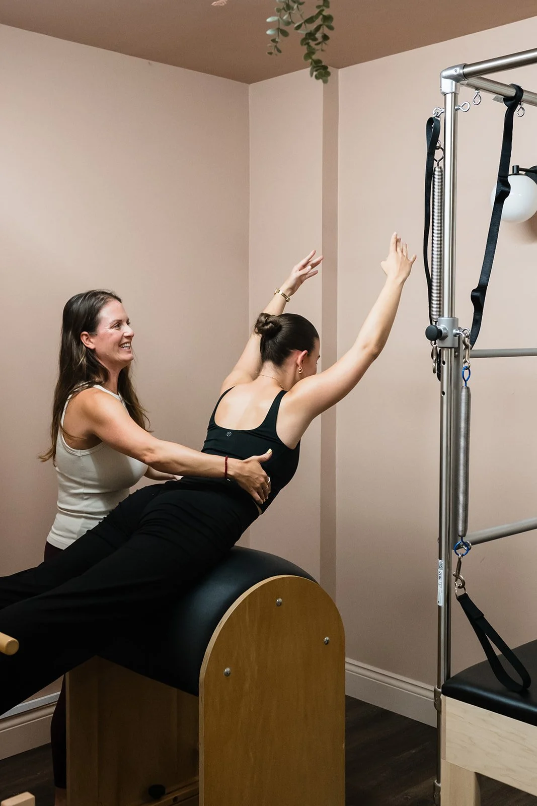Joni Jacobs teaching a Pilates class at The Pilates Company