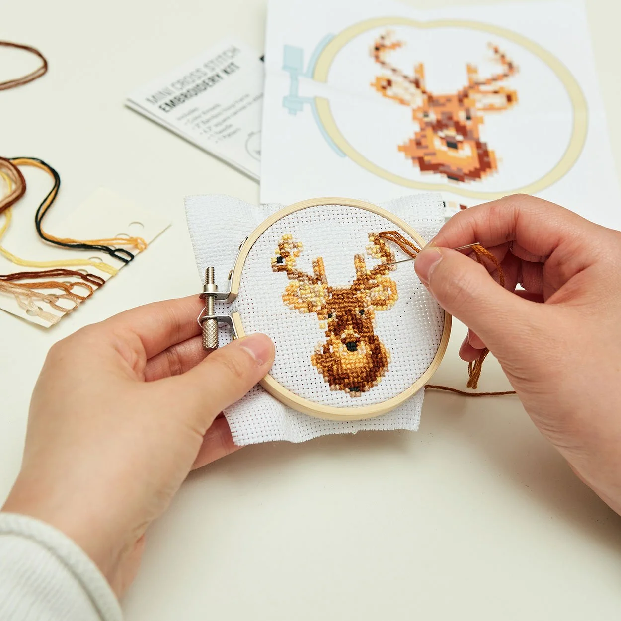 Mini Deer Cross Stitch Embroidery Kit