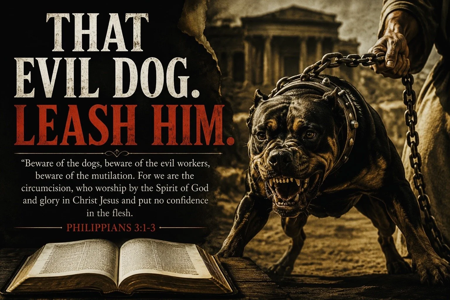 THAT EVIL DOG. LEASH HIM. 