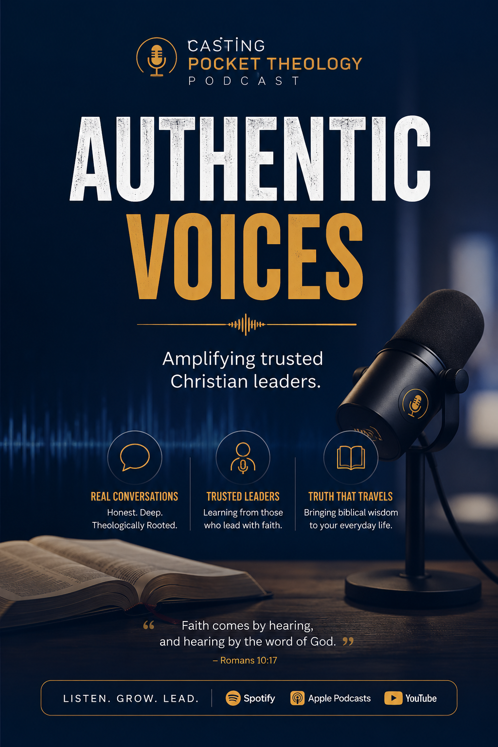 Authentic Voices, Casting Pocket Theology podcast flyer