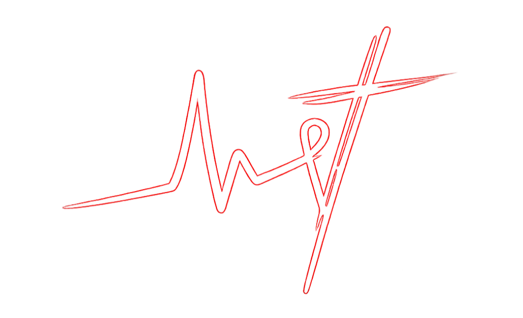 Heartbeat line forming a cross, theoElevare Sent
