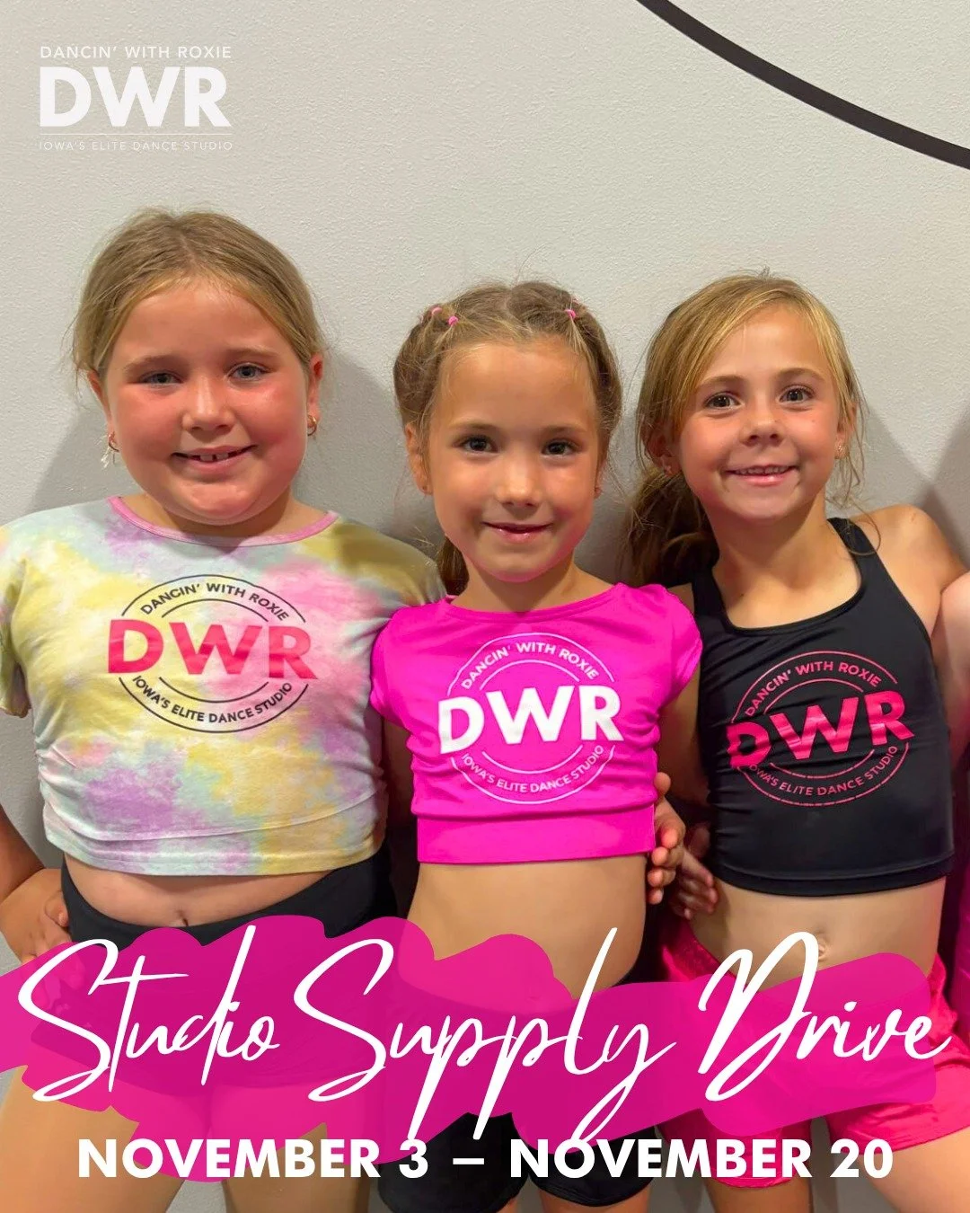 🩷It&rsquo;s time for our Annual Studio Supply Drive! Stock the studio for a chance to win a FREE COSTUME! 🩷

Please help us stock the studio with the items our dancers need most and be entered for your chance to win a free costume! All items donate