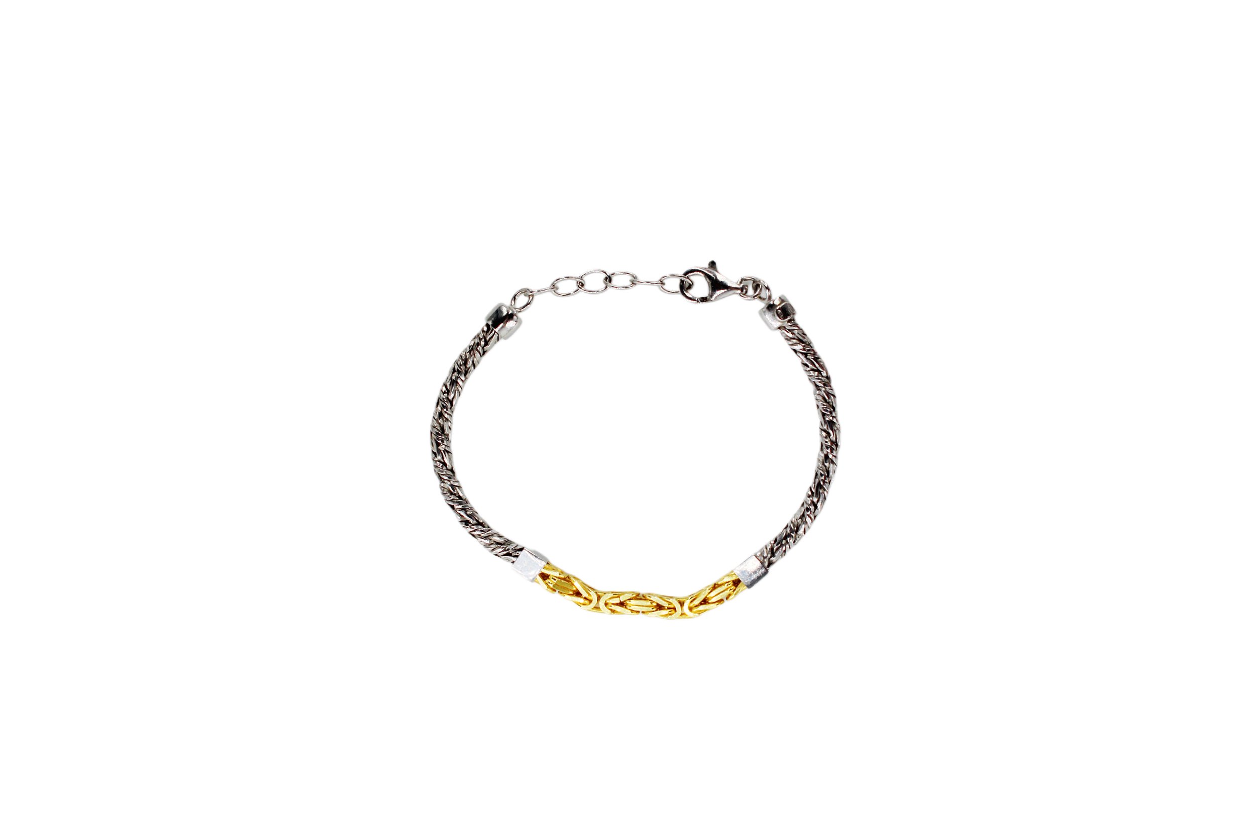 Italian Mens 2 Tone Bracelet
