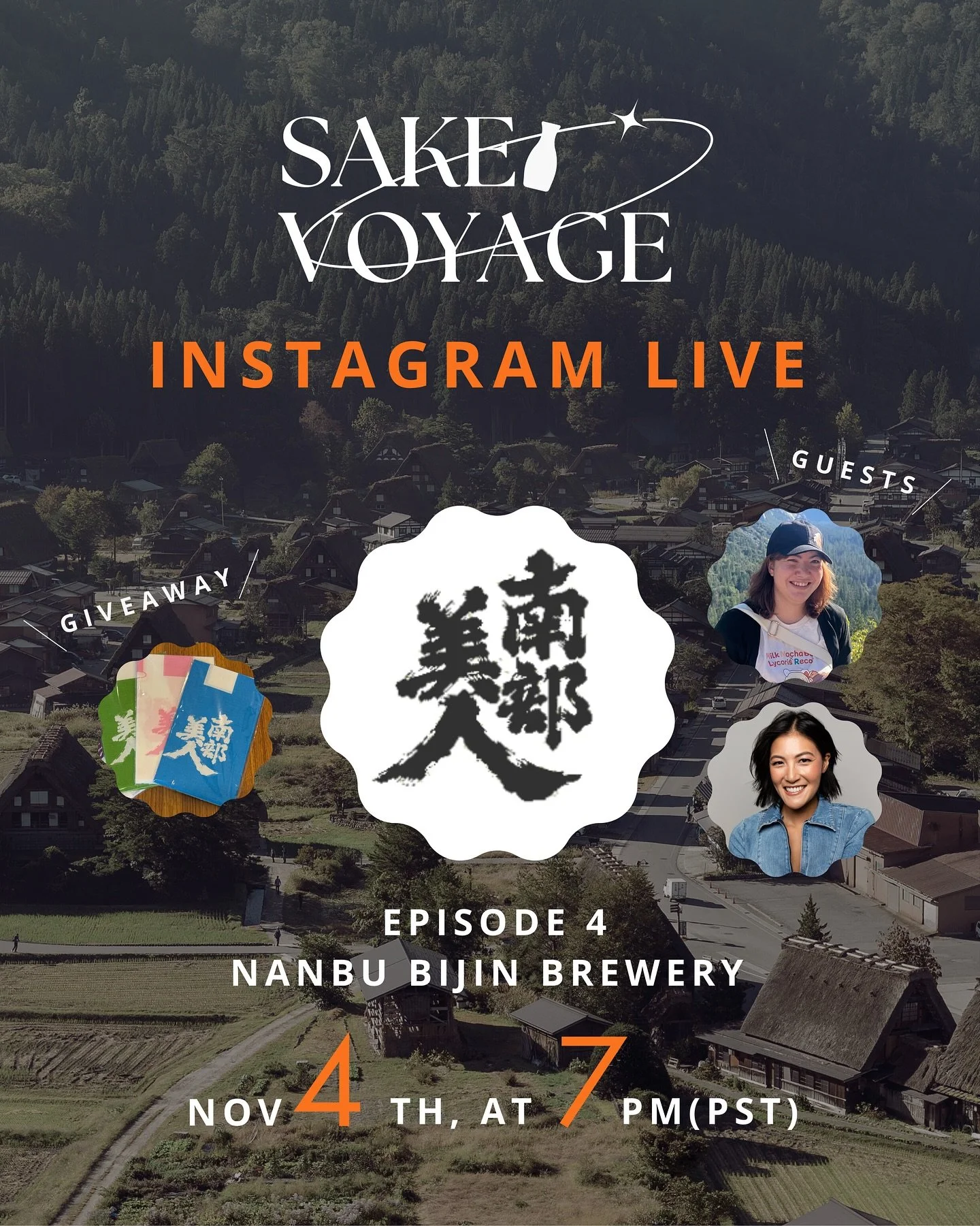 🍶✨ Sake Voyage IG Live &ndash; Ep. 4: Nanbu Bijin @nanbubijin_sake 

Join us for our Instagram Live show, Sake Voyage, on Nov 4 at 7 PM PST! 💫

We&rsquo;ll welcome Mr. Kosuke Kuji, Executive Director of Nanbu Bijin, and take you on a virtual experi