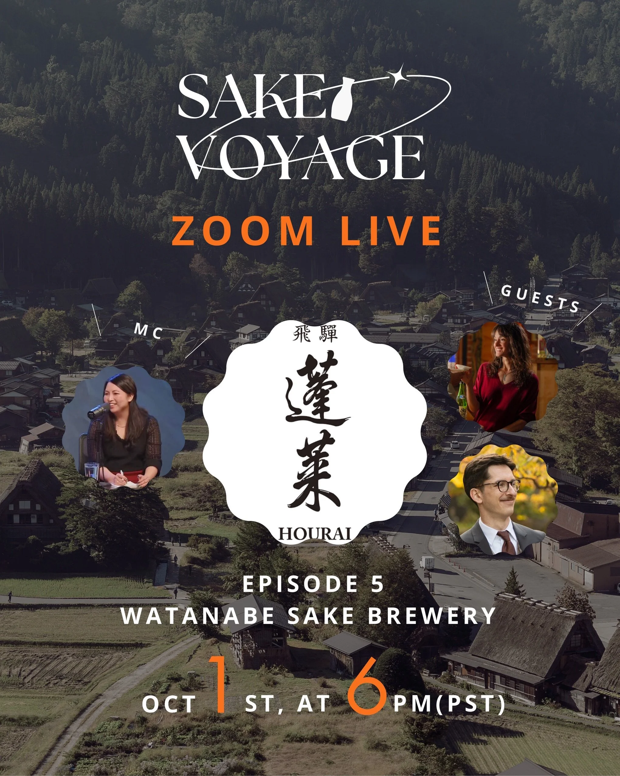 Join us for the next episode of Sake Voyage on World Sake Day🍶
For Episode 5, we're heading to Hida, Japan, to welcome Watanabe Sake Brewery @watanabesakebrewery as our special guest!

Join our host Hinano Akiyama and sake experts @swanksake @sakejo
