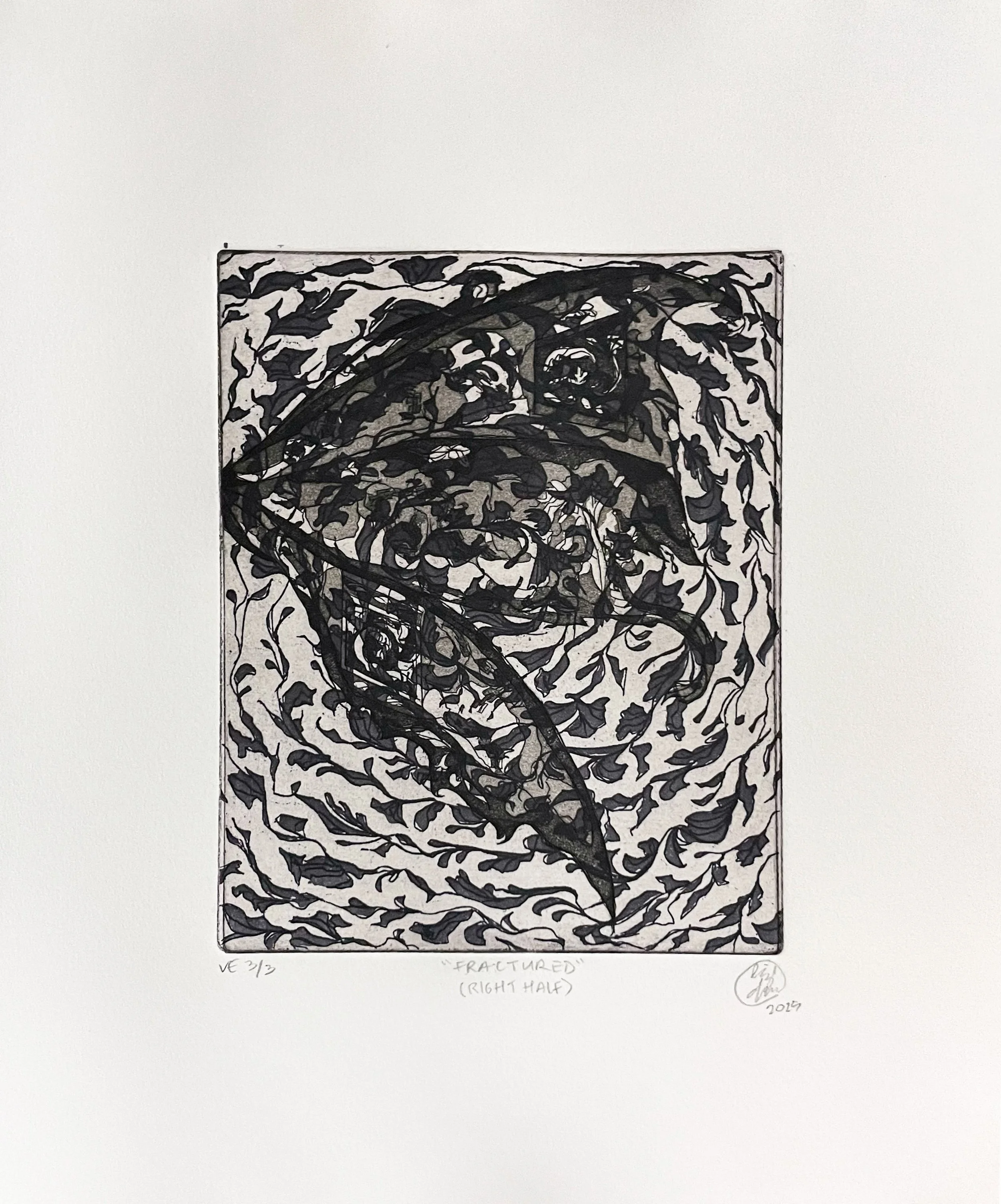 2VE 1/1 - Two plate intaglio relief print; 11x14 in.