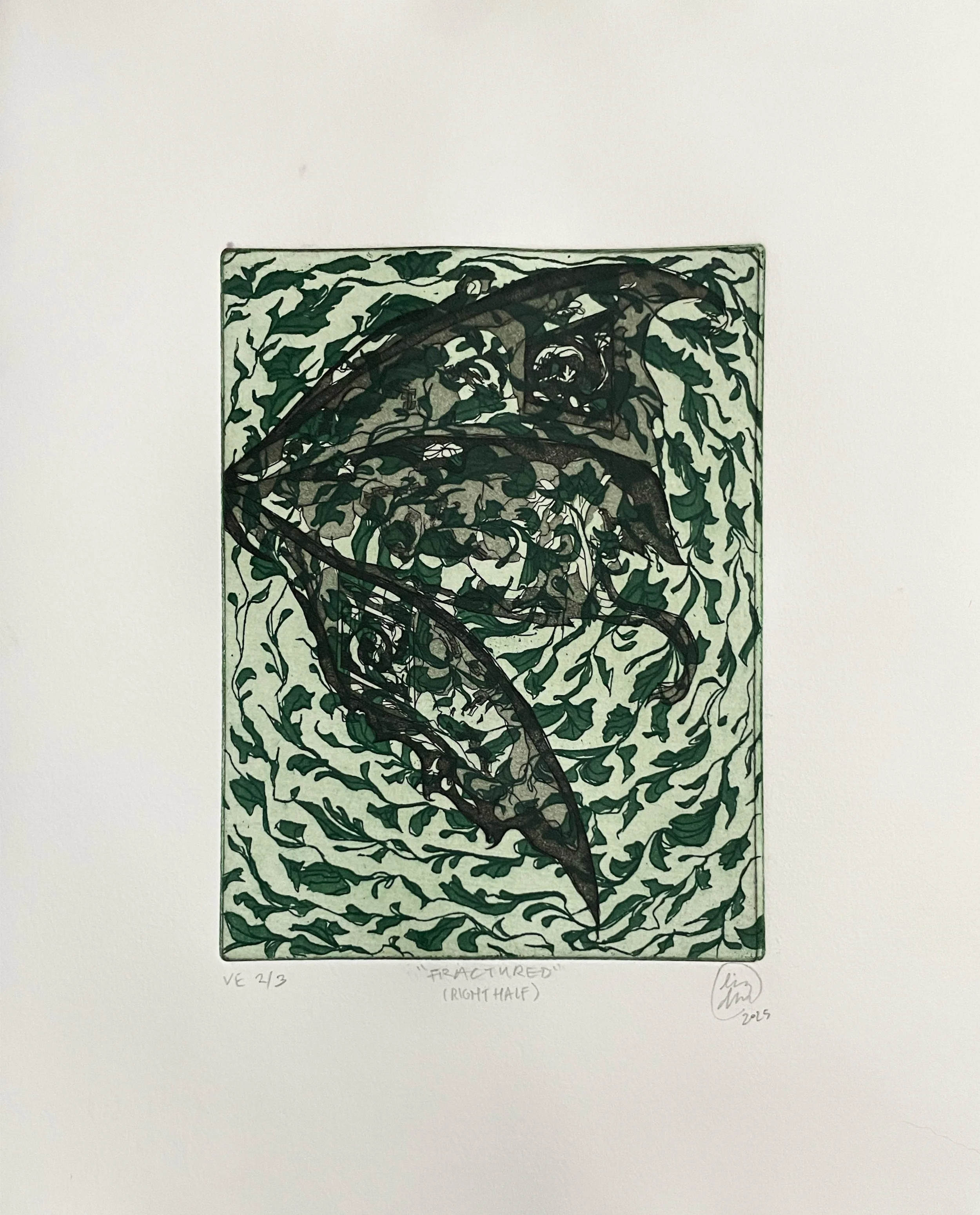 2VE 1/1 - Two plate intaglio relief print; 11x14 in.