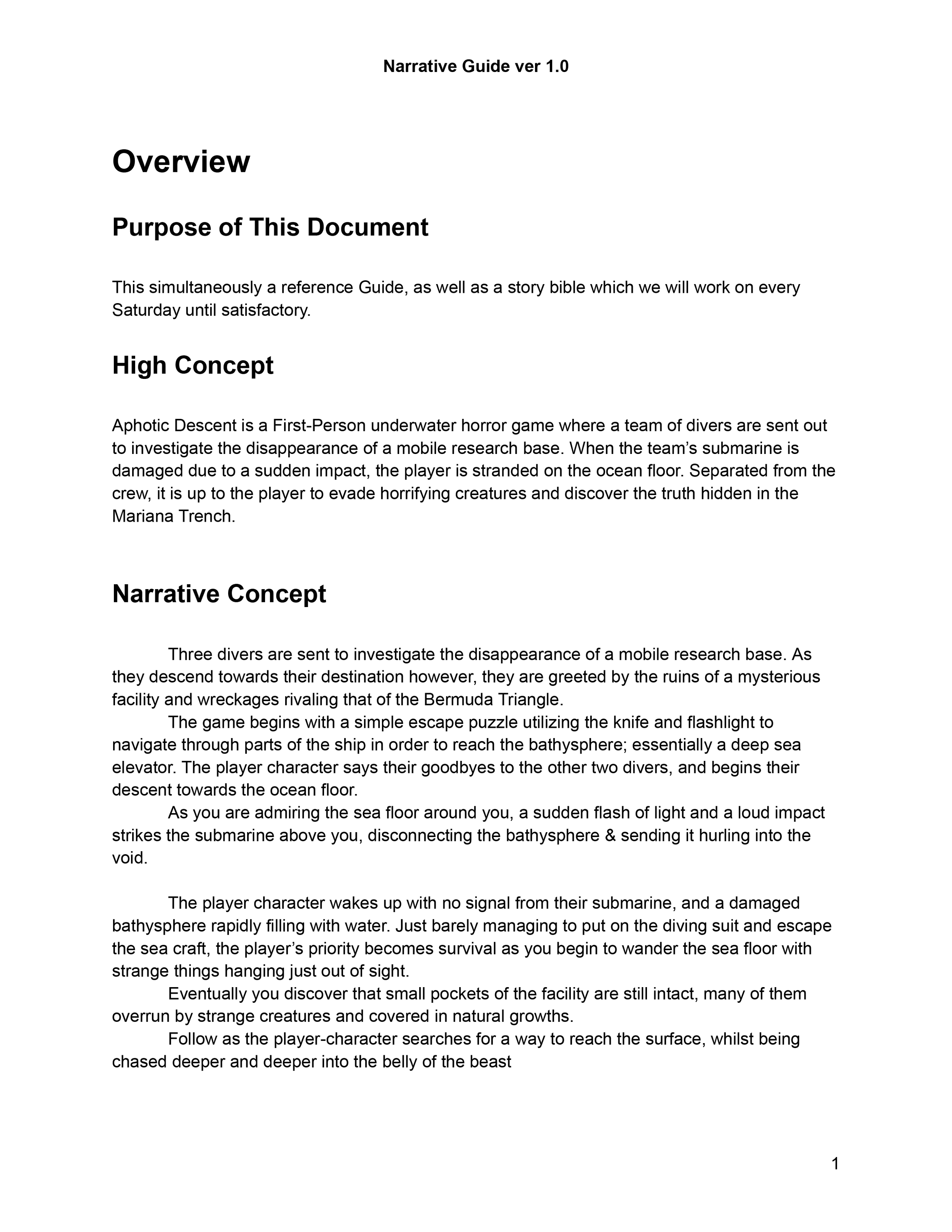 Narrative Guide ver 1.0