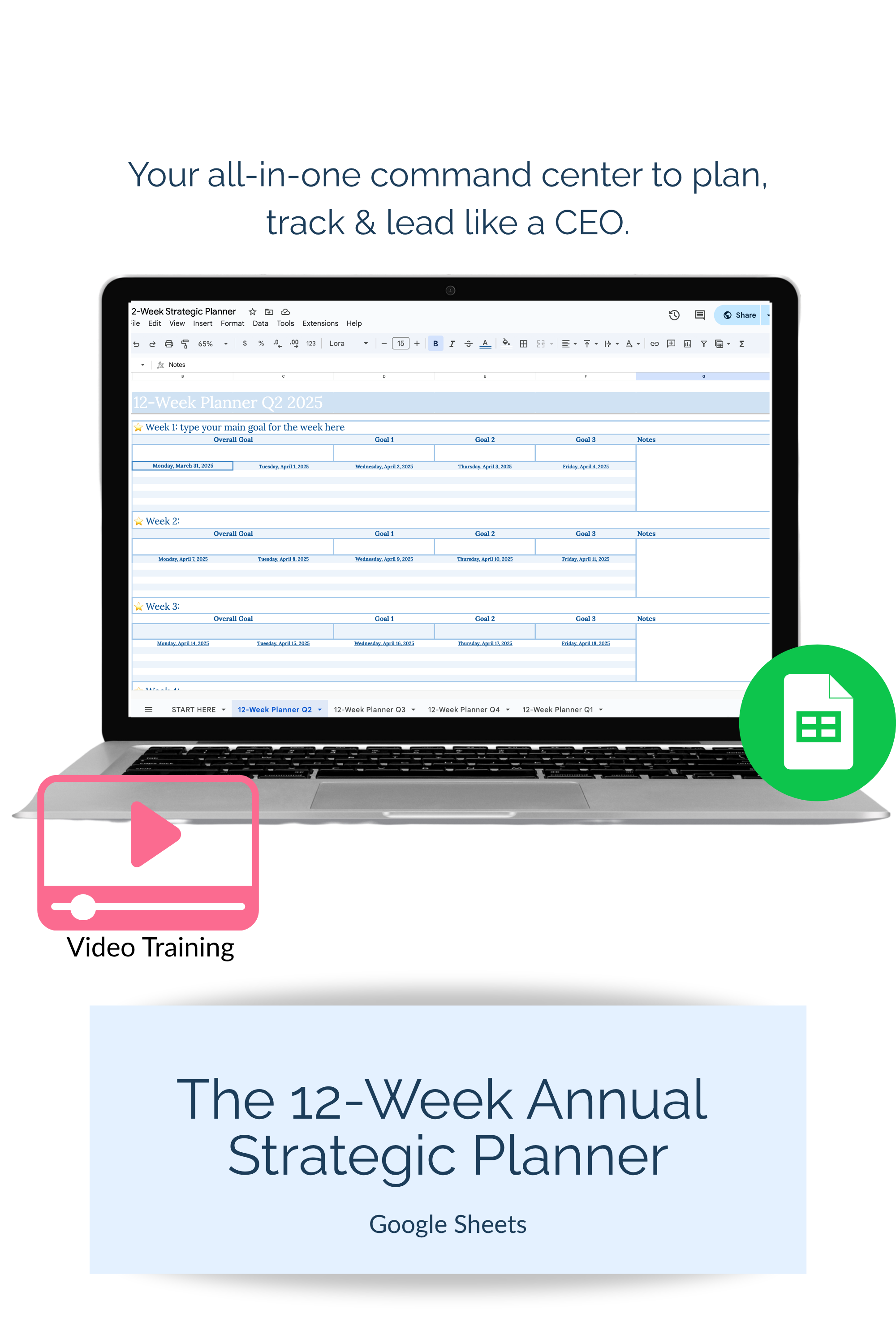The 12-Week Annual Strategic Planner (Google Sheets)