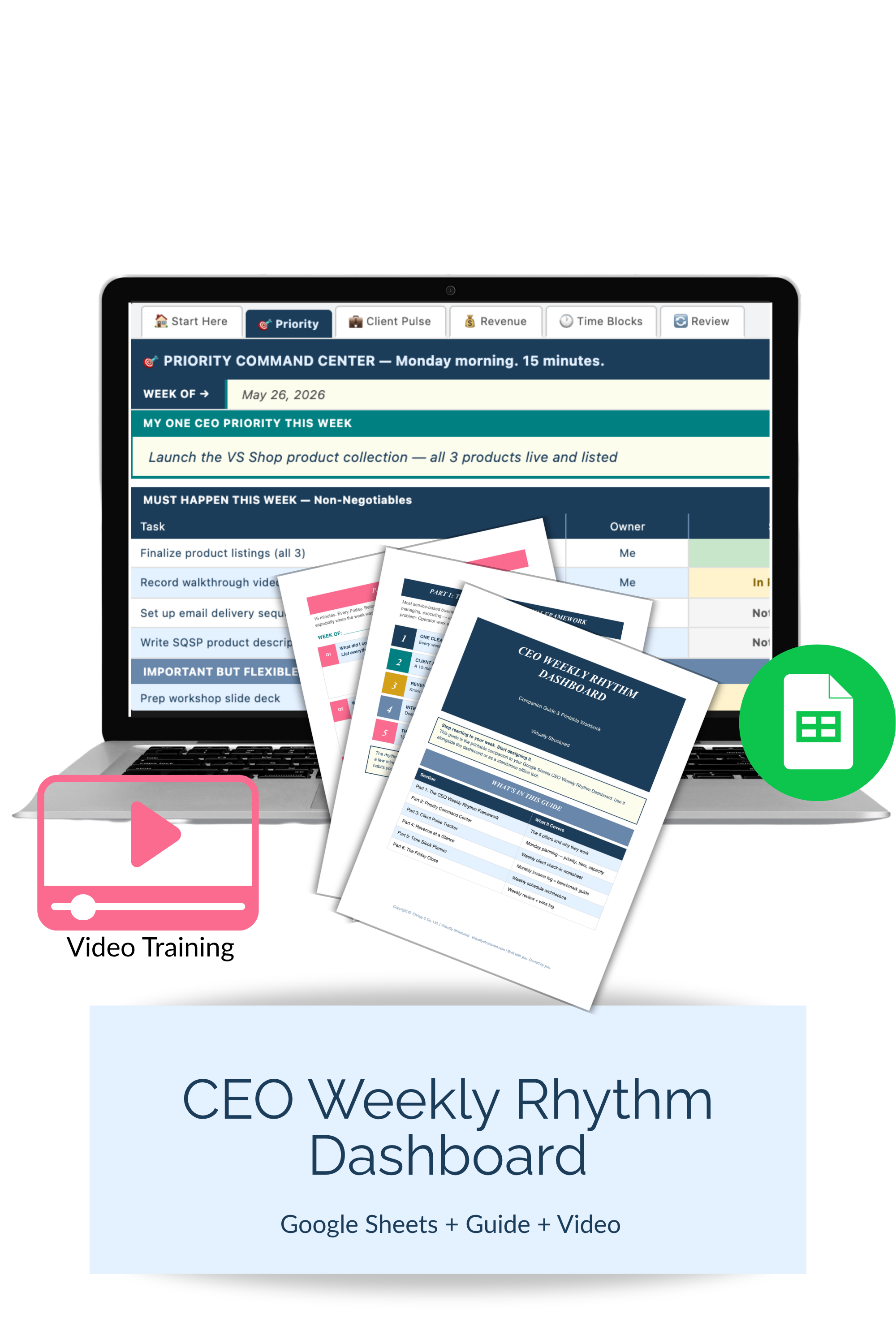 CEO Weekly Rhythm Dashboard (Google Sheet)