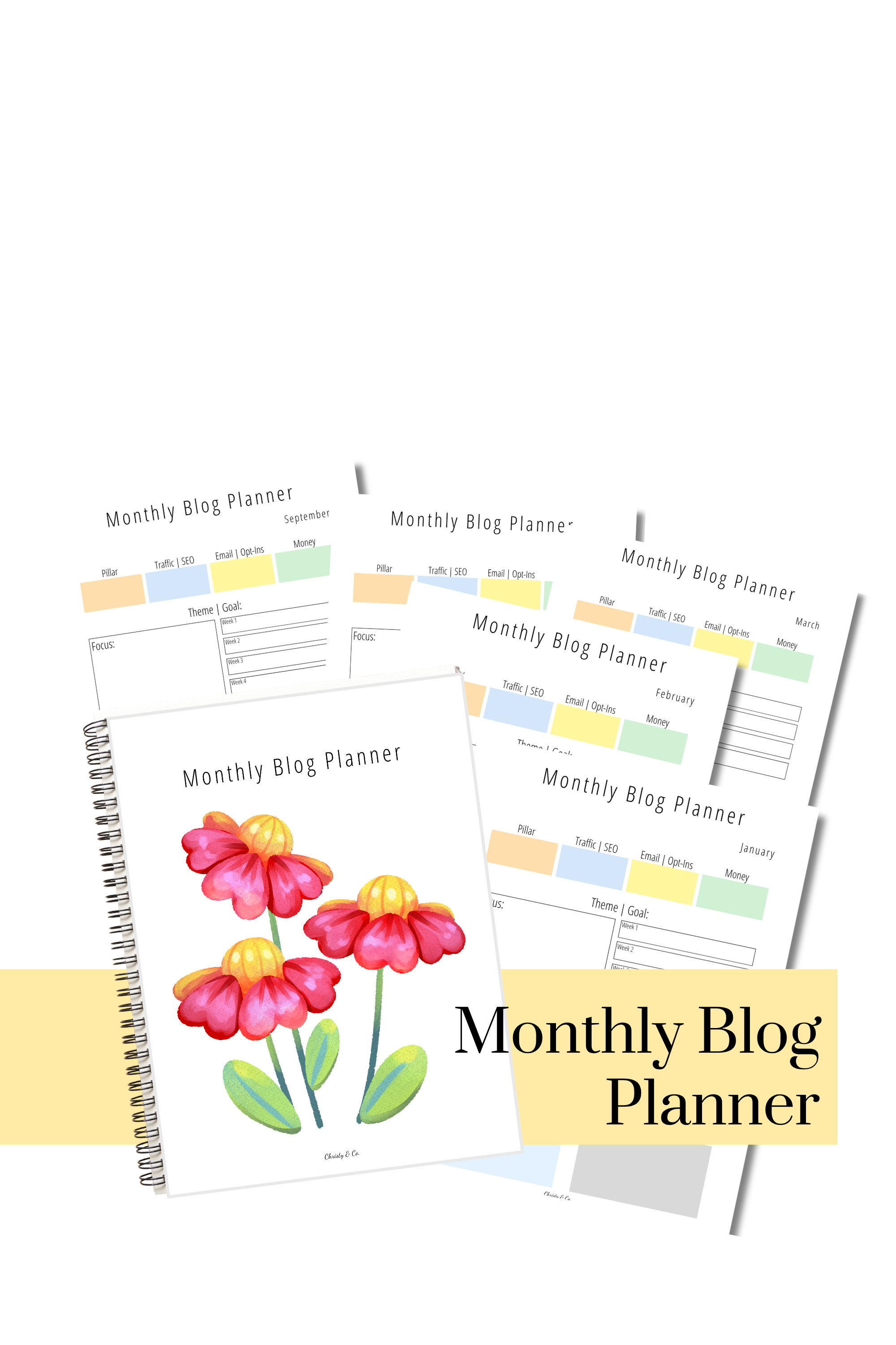 Pink Flower Monthly Blog Planner Mockup 2.png