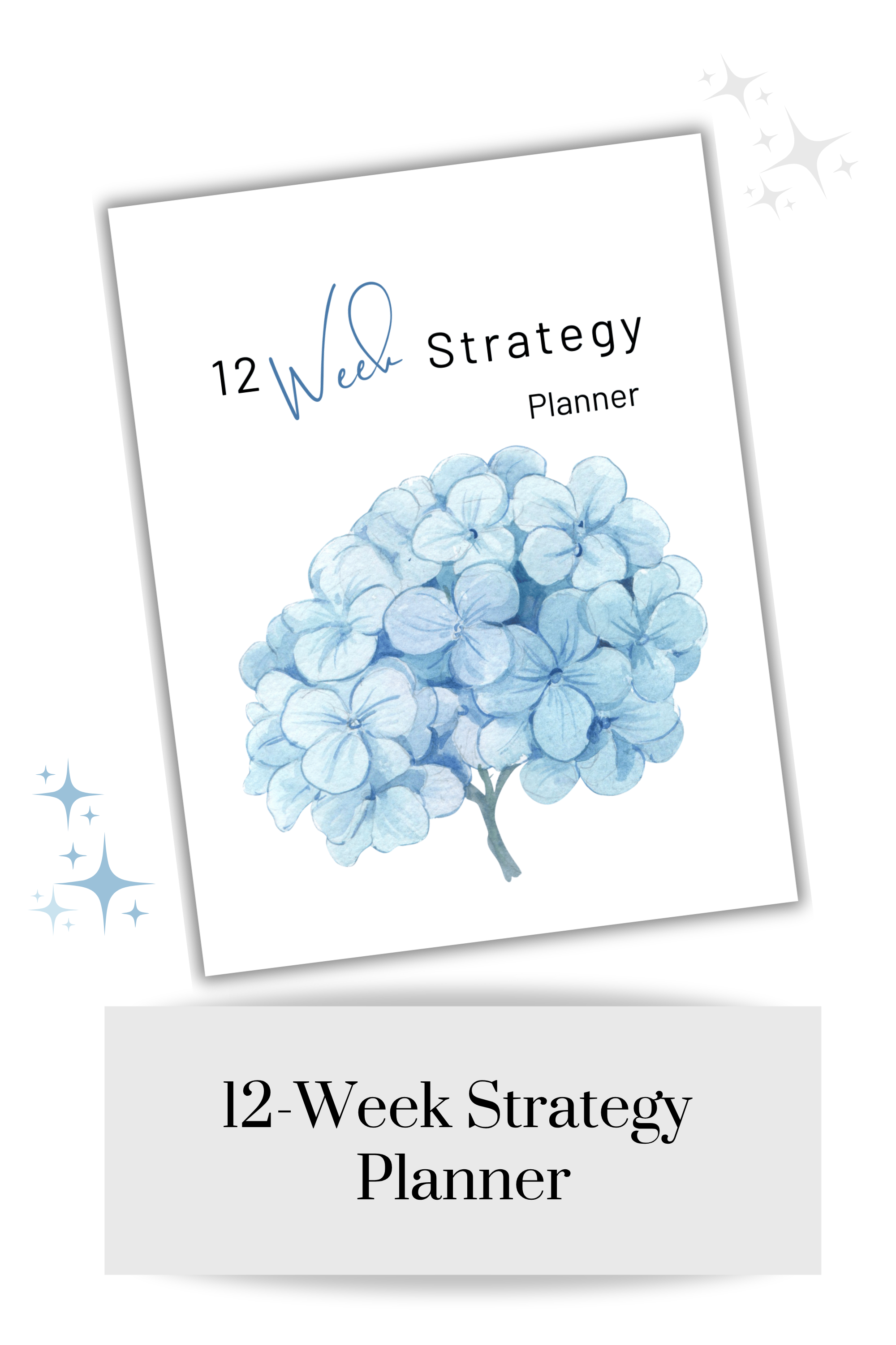 12-Week Strategy Planner: Blue Bouquet (Printable PDF)
