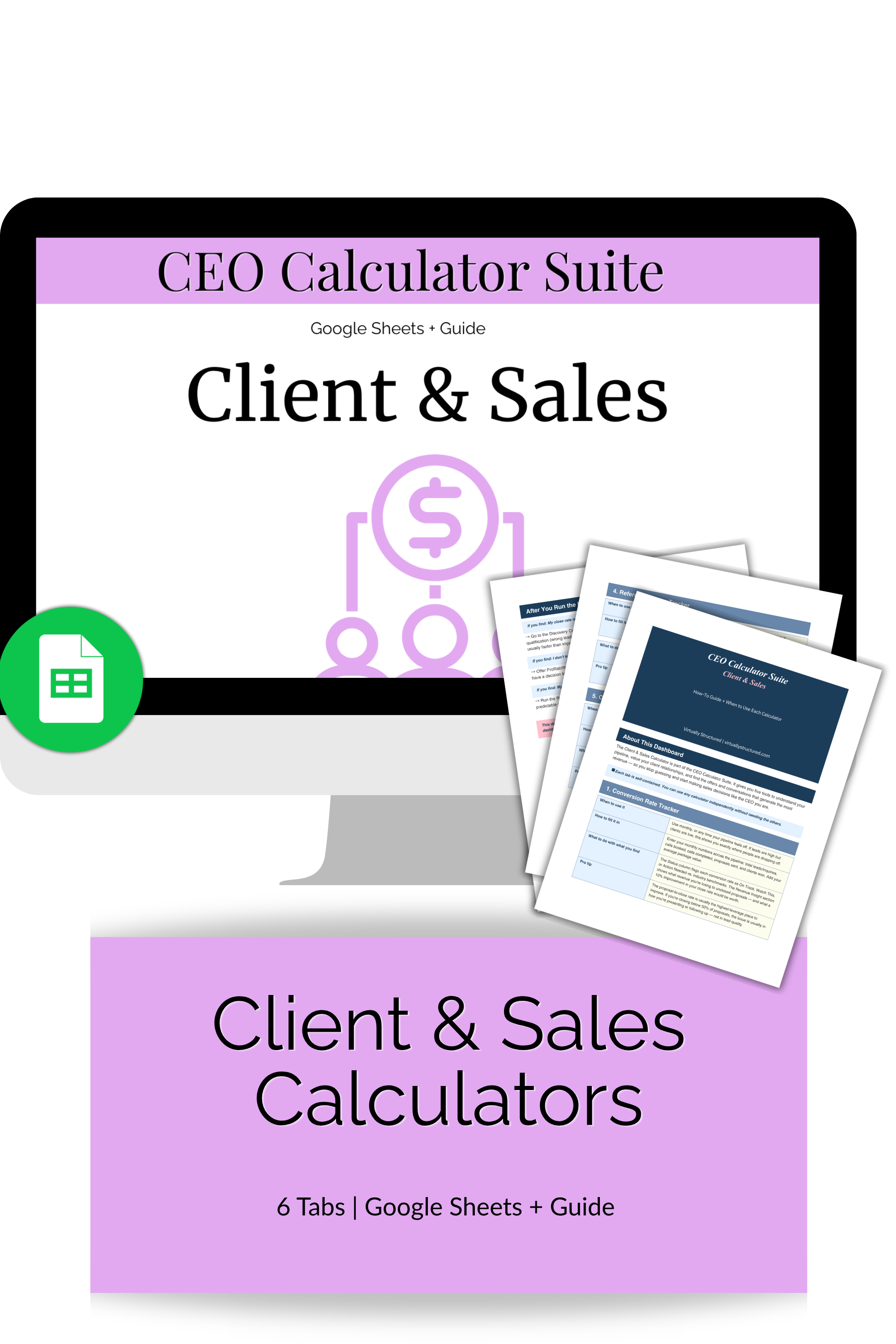 Client & Sales 5-in-1 CEO Calculators (Google Sheet)