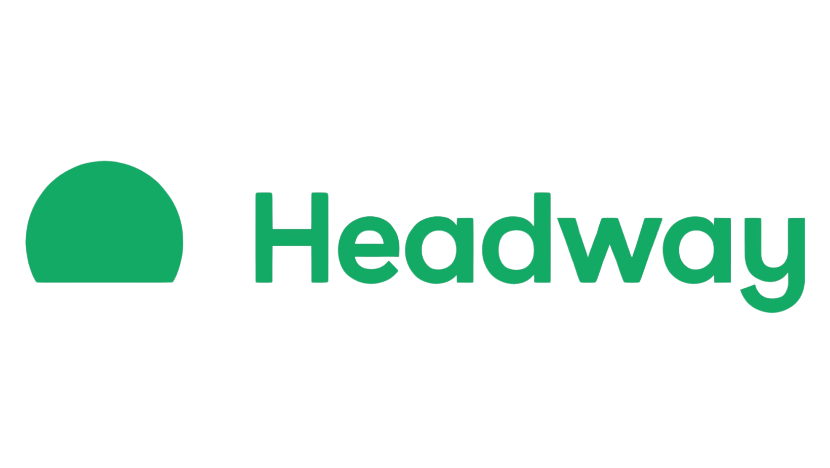 Green semi-circle logo with the word 'Headway' in green next to it.