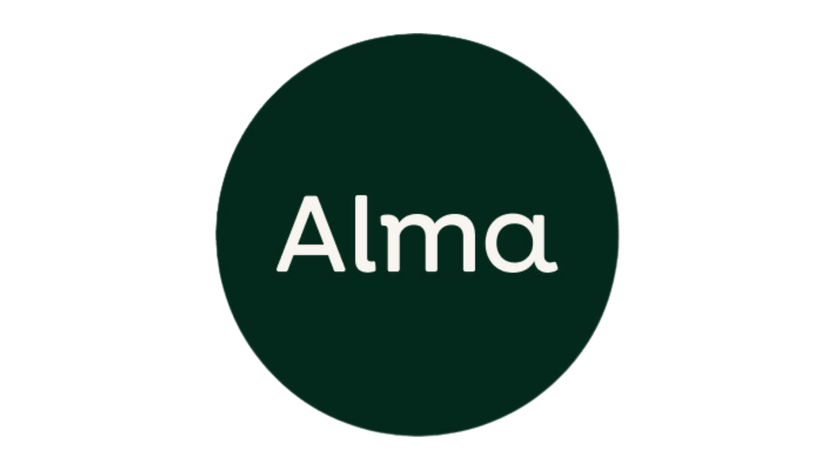 A dark green circular icon with the white text 'Alma' inside.