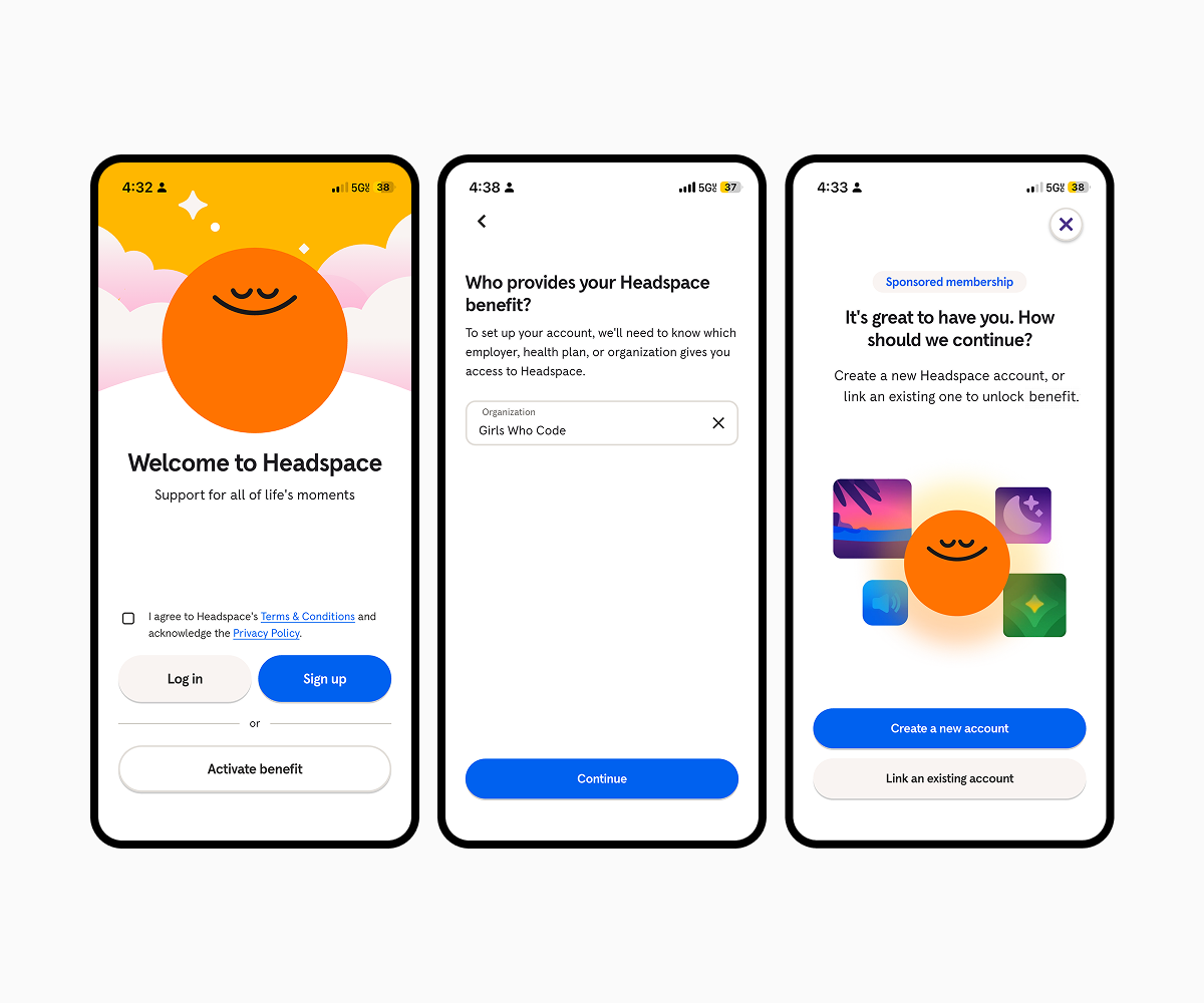 Headspace workplace benefit activation