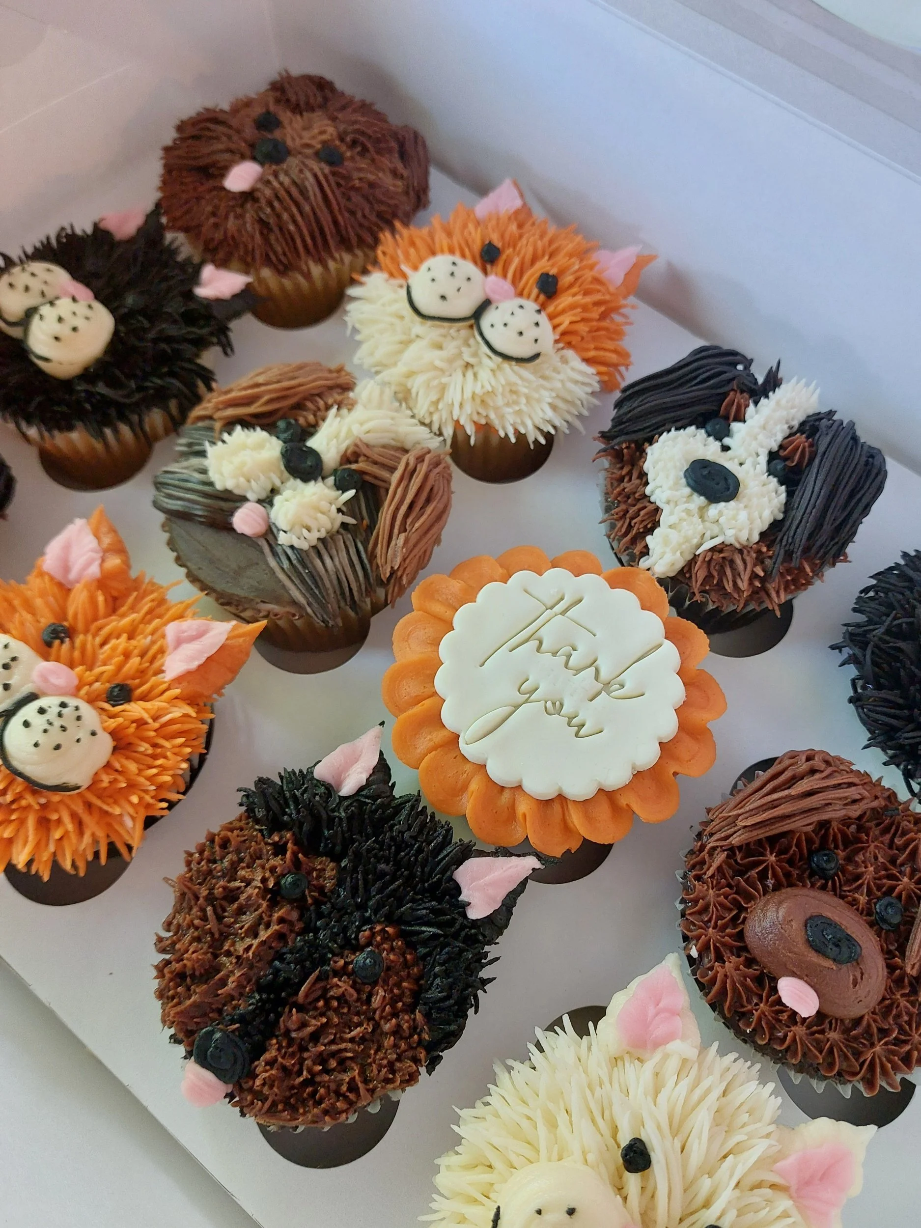 Cat and dog cupcakes