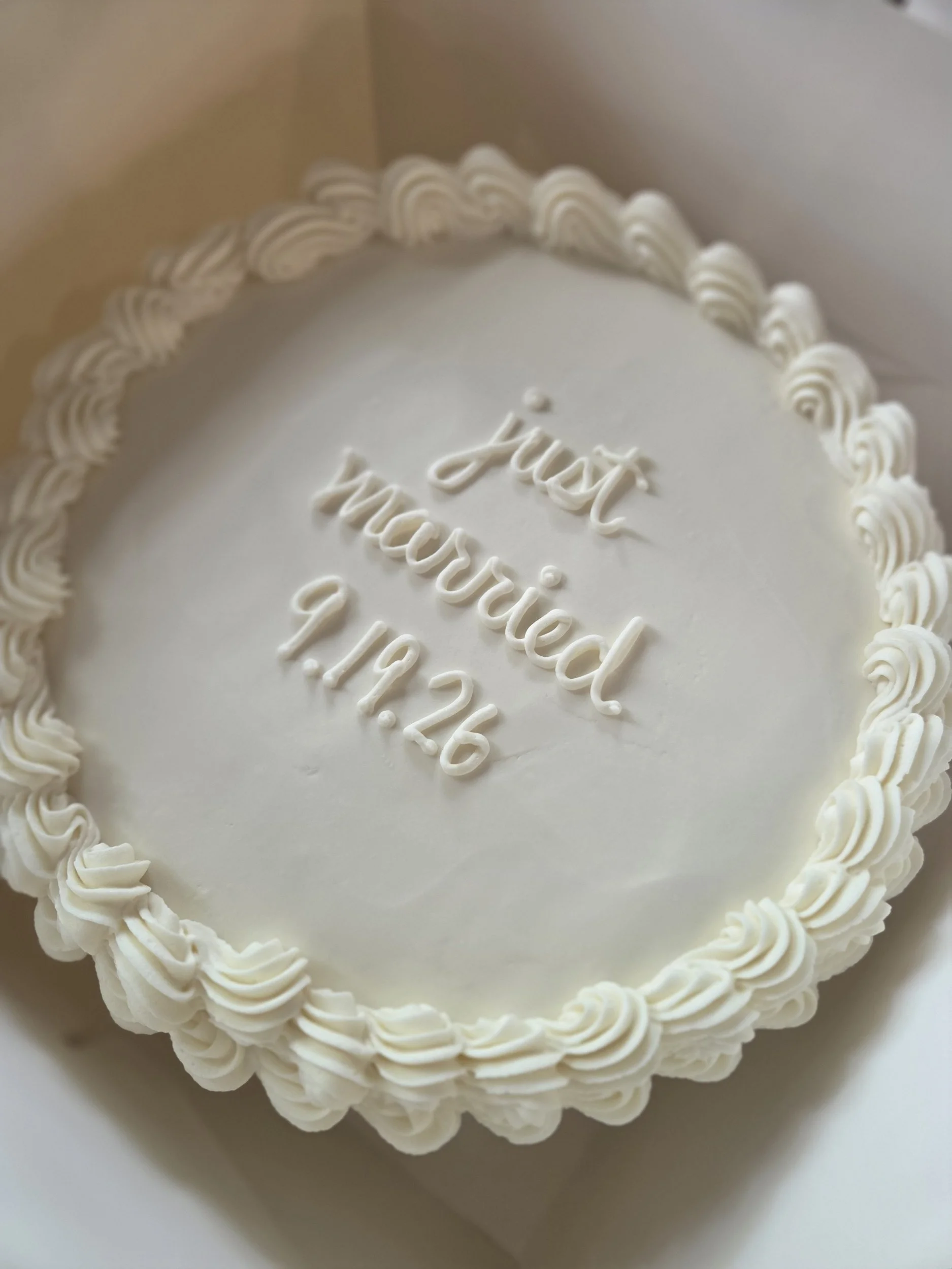 Just married wedding cake