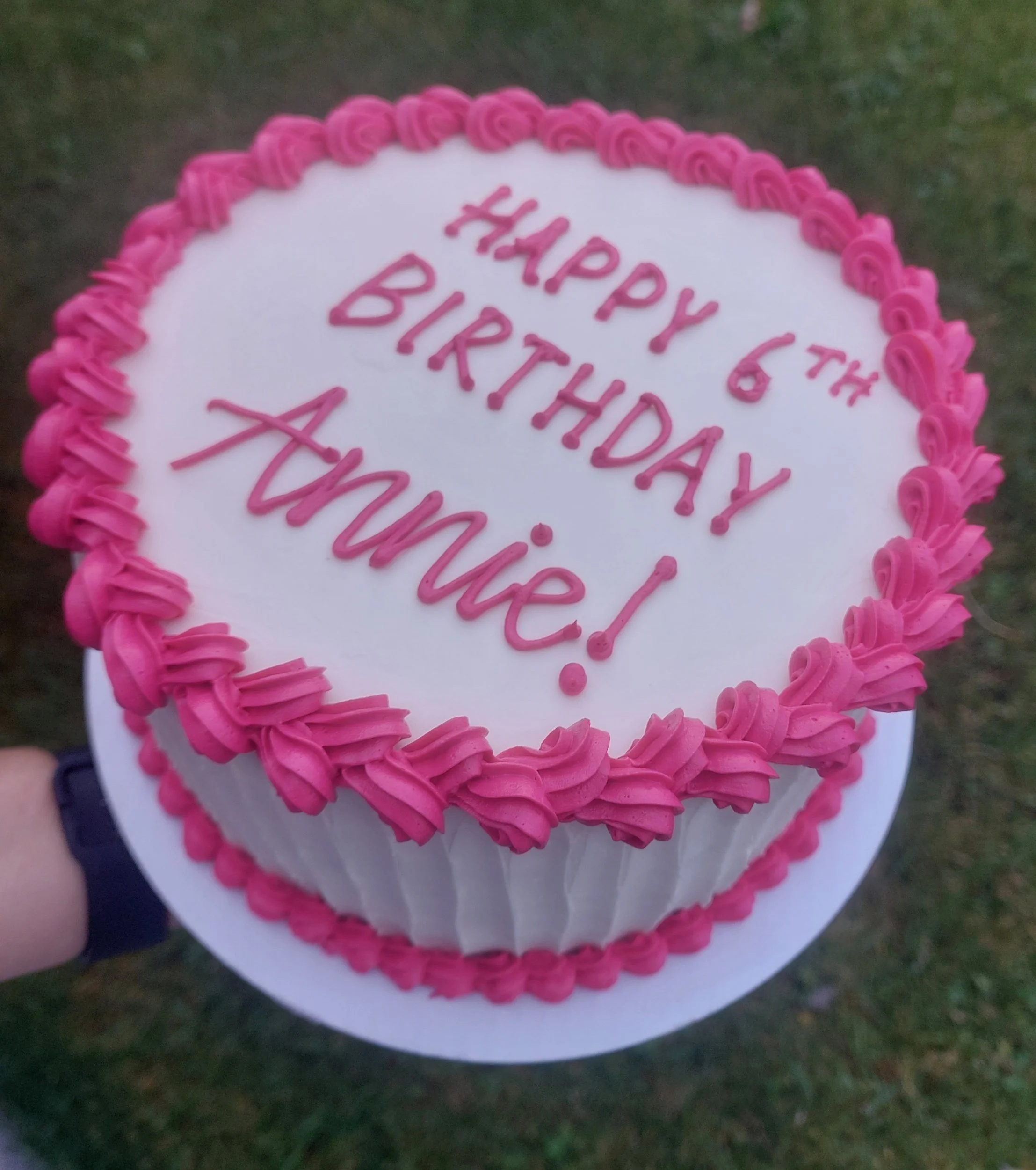 Pink girl's birthday cake