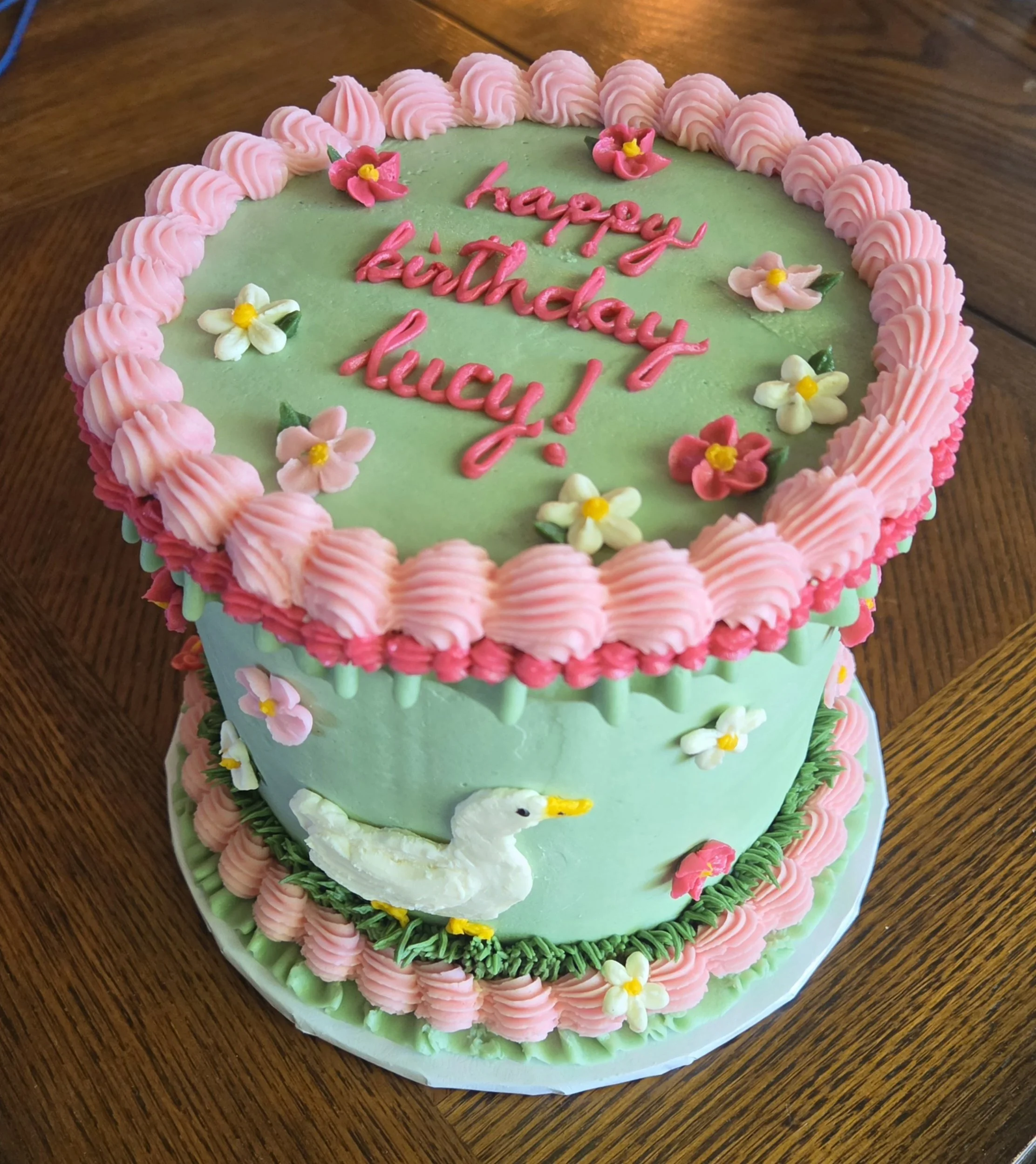 Vintage silly goose birthday cake