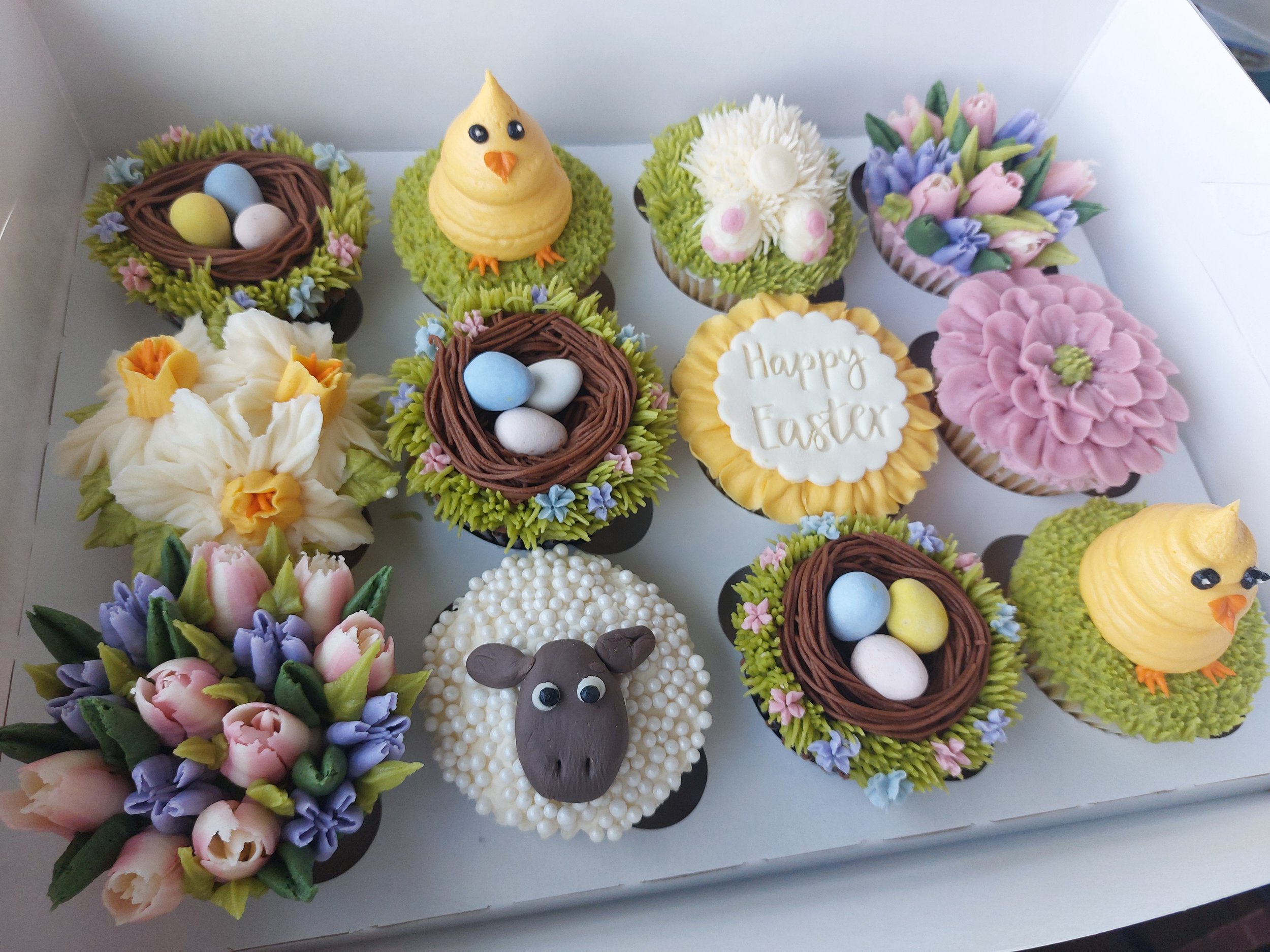 Bunny, chick, easter egg cupcakes