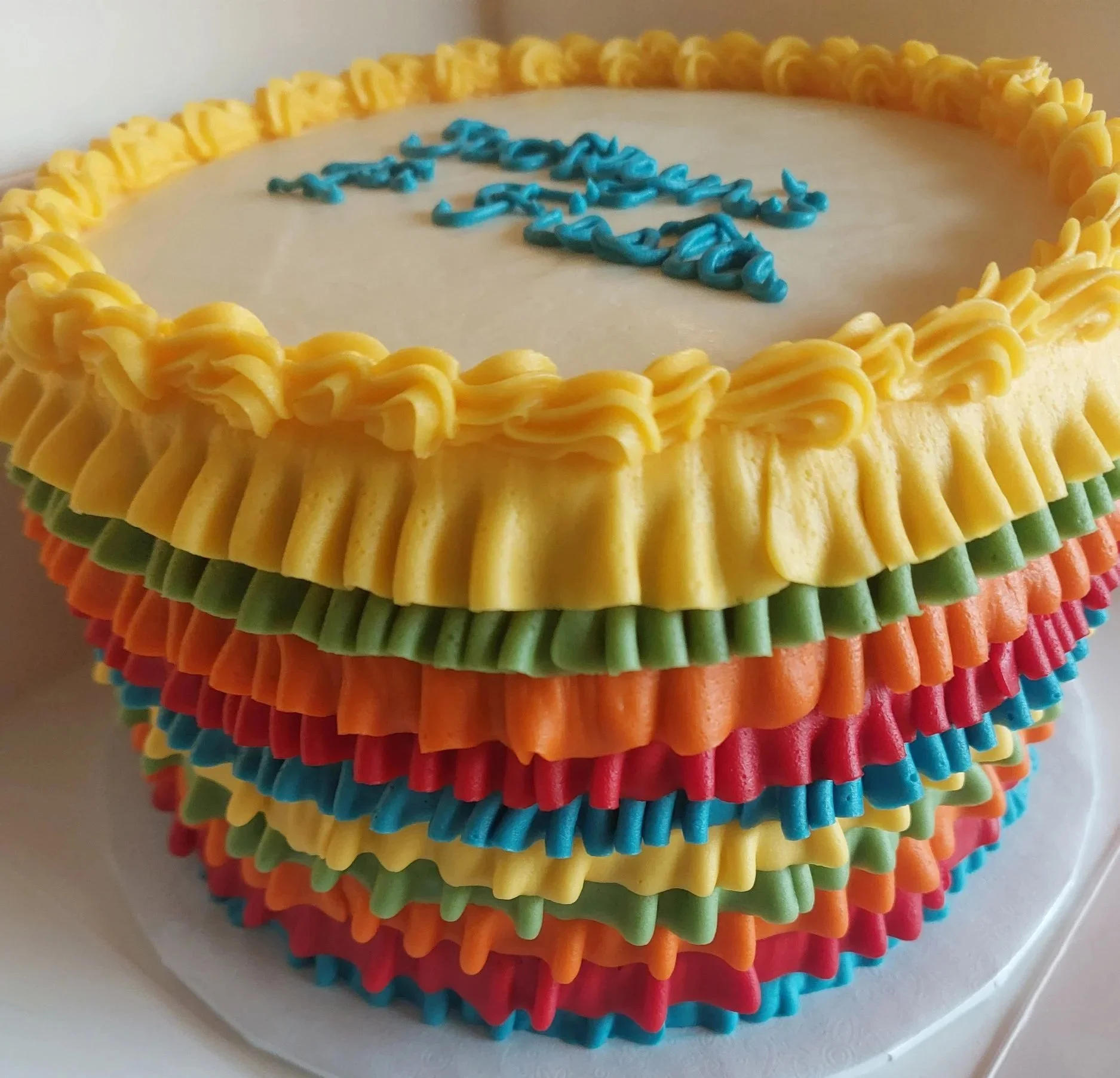 Colorful pinata cake
