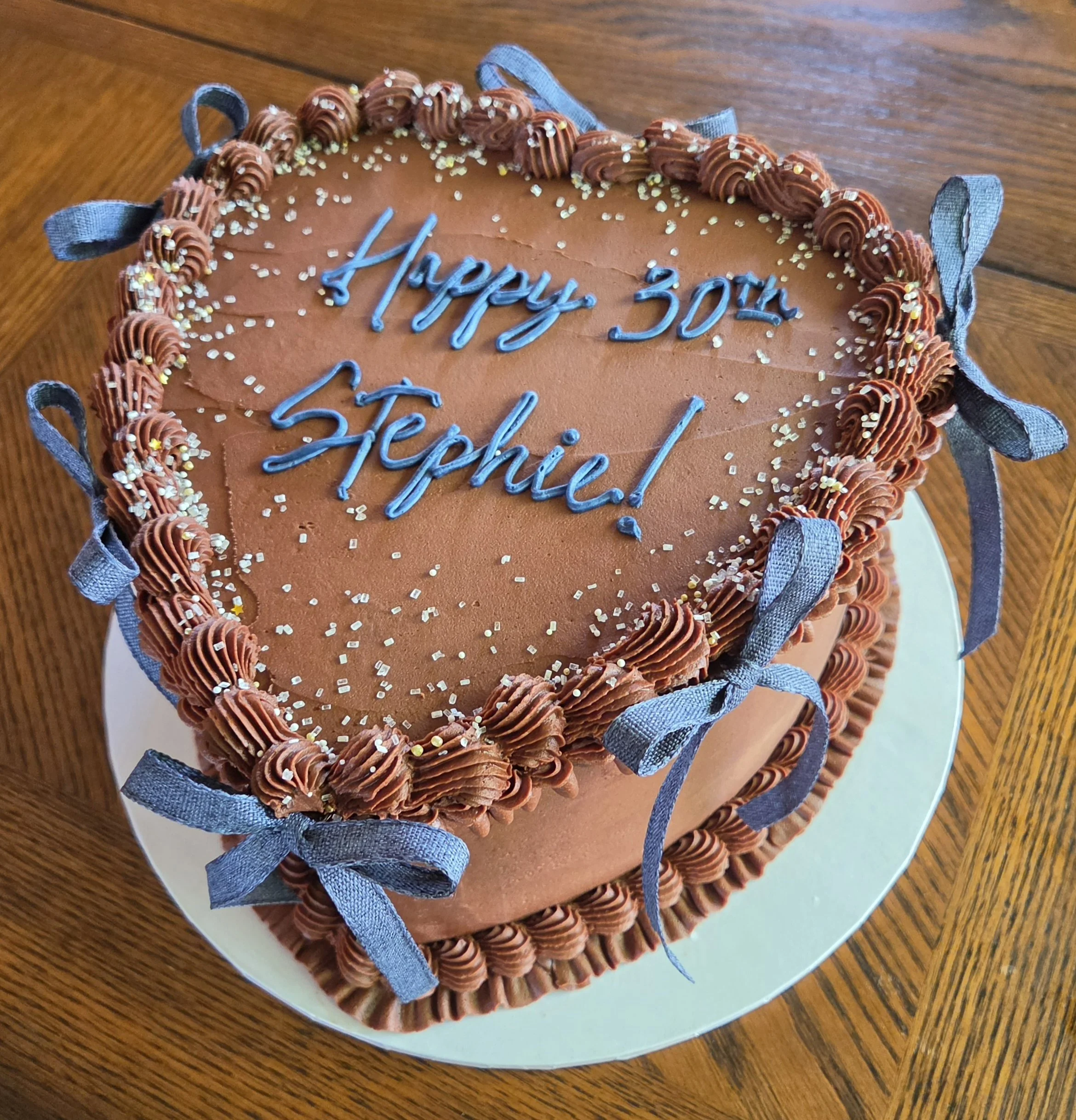 Denim and diamonds themed cake