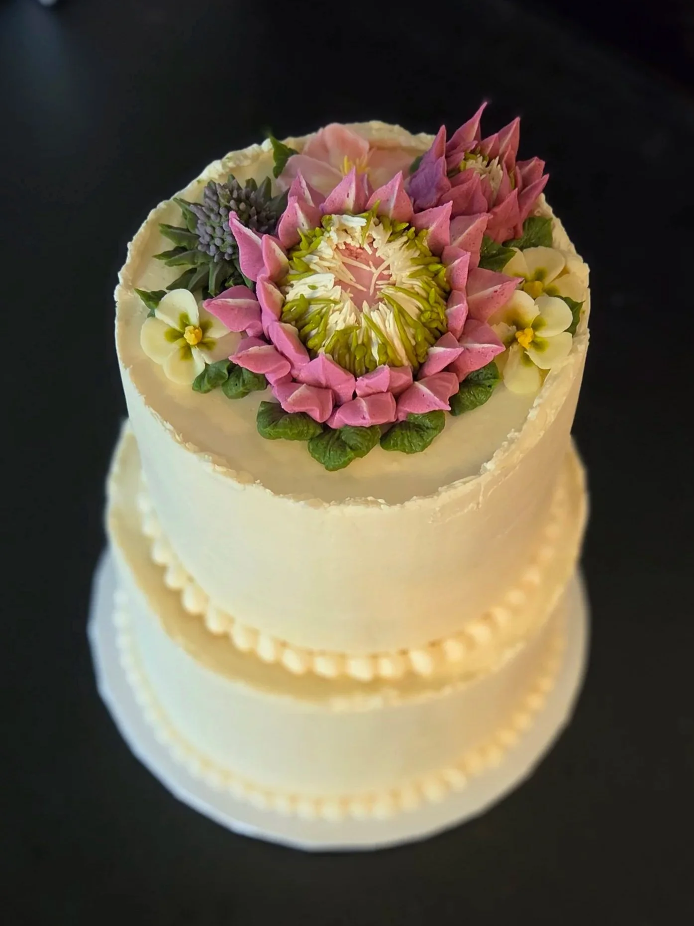 South African wedding cake two tiers