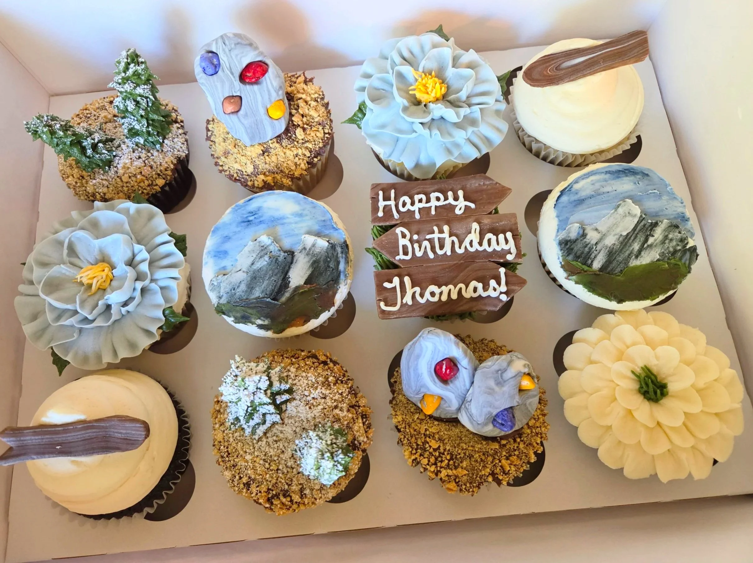 Rock climbing snowboarding cupcakes