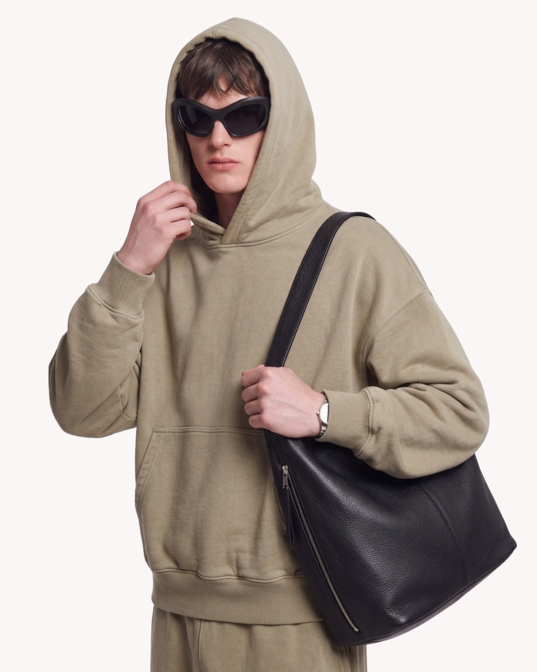 Heavyweight Oversized Fit Vintage Wash Hoodie In Raw Ecru - Unisex